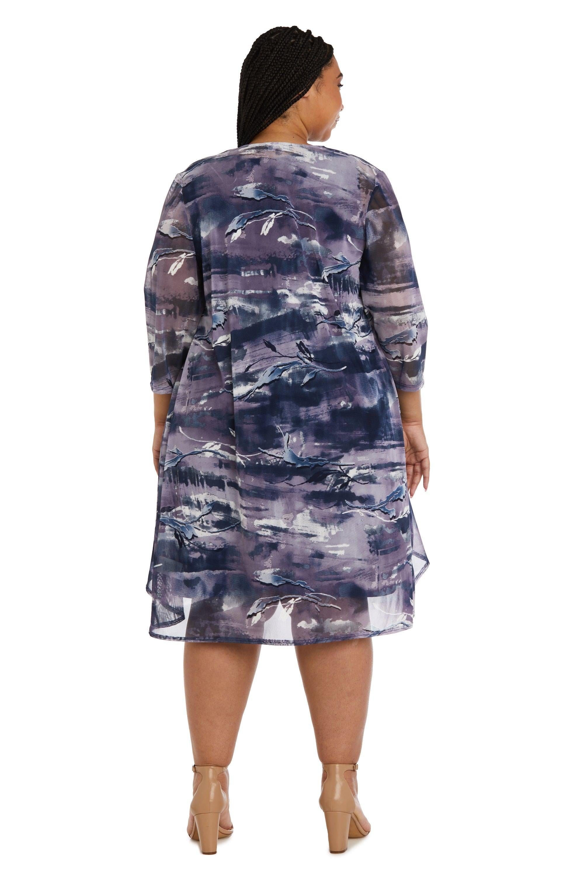 R&M Richards Plus Size Short Mesh Jacket Dress 9197W - The Dress Outlet