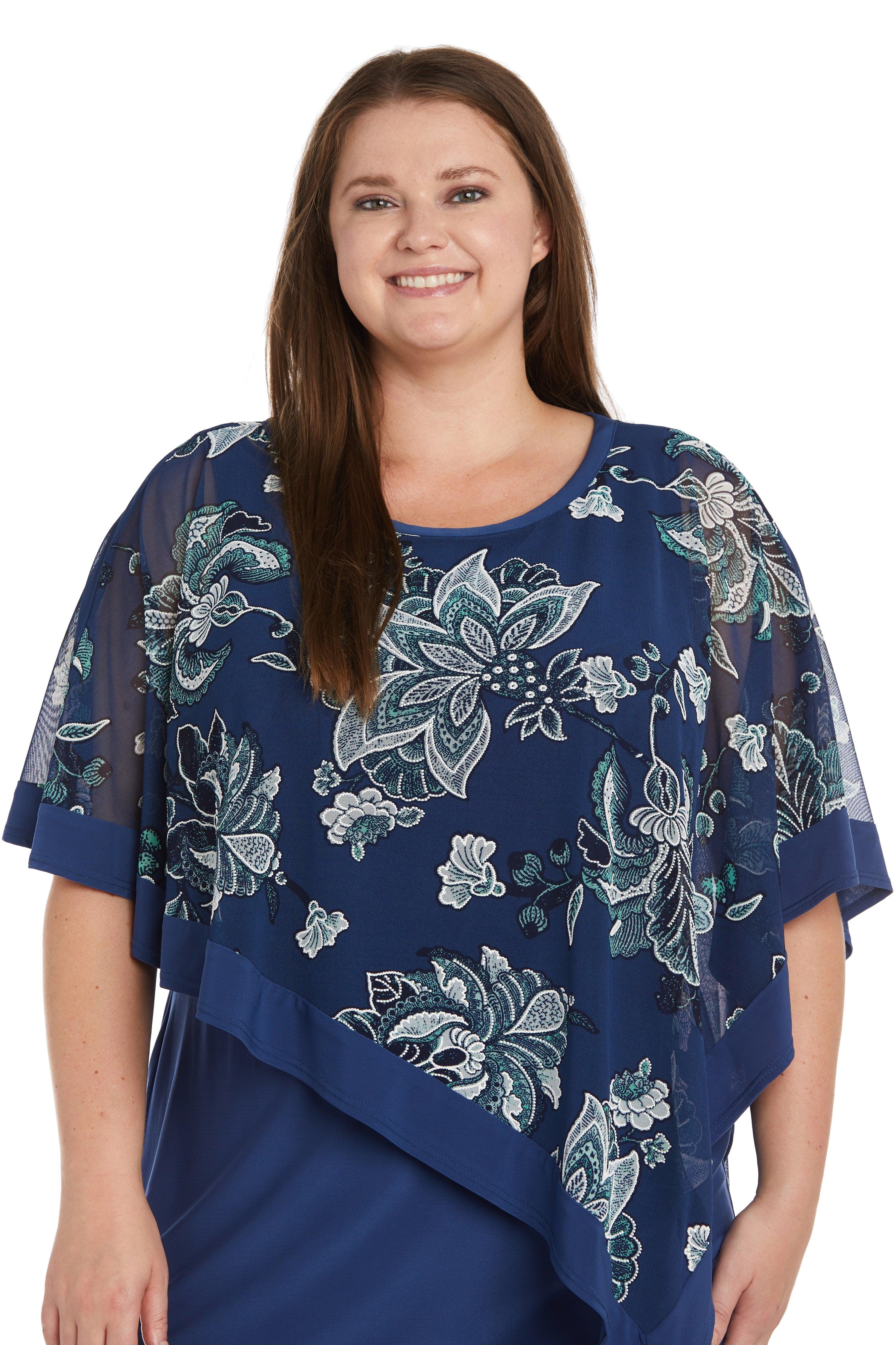 R&M Richards Plus Size Short Two Piece Dress 9724W - The Dress Outlet