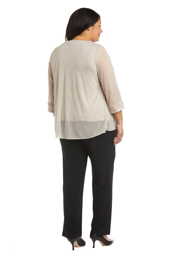 R&M Richards Plus Size Two Piece Beaded Top 5988W - The Dress Outlet