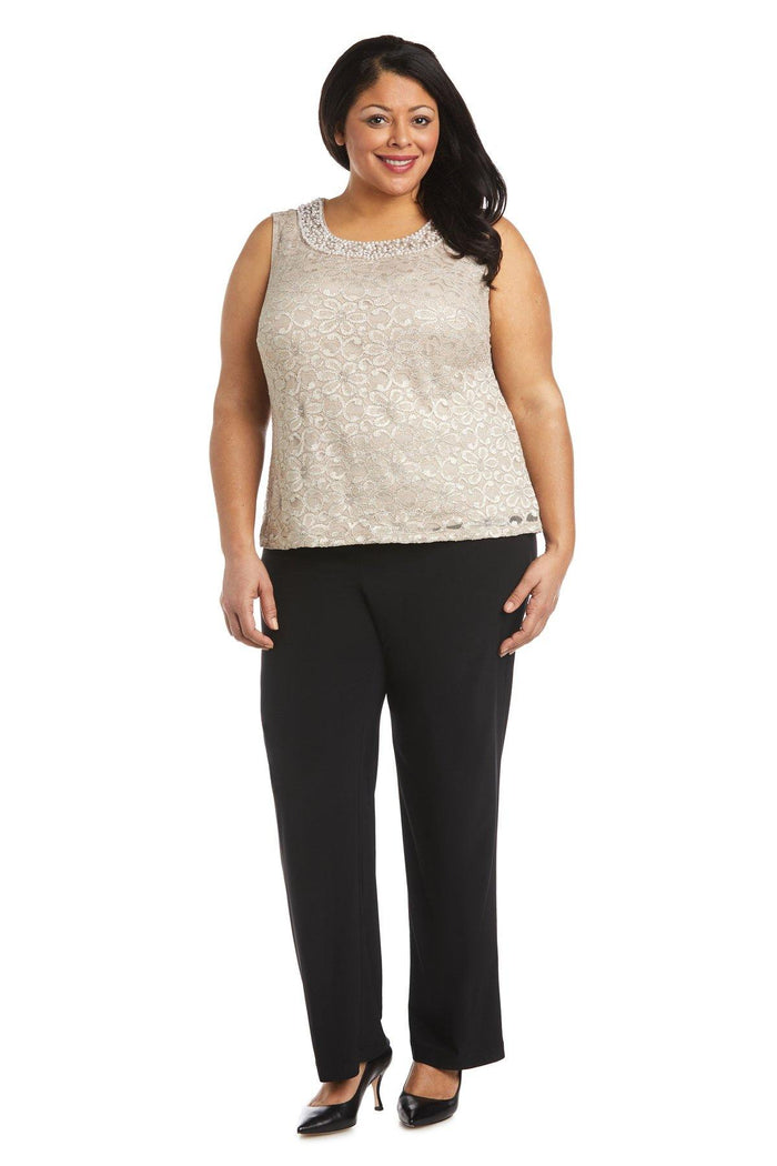 R&M Richards Plus Size Two Piece Beaded Top 5988W - The Dress Outlet