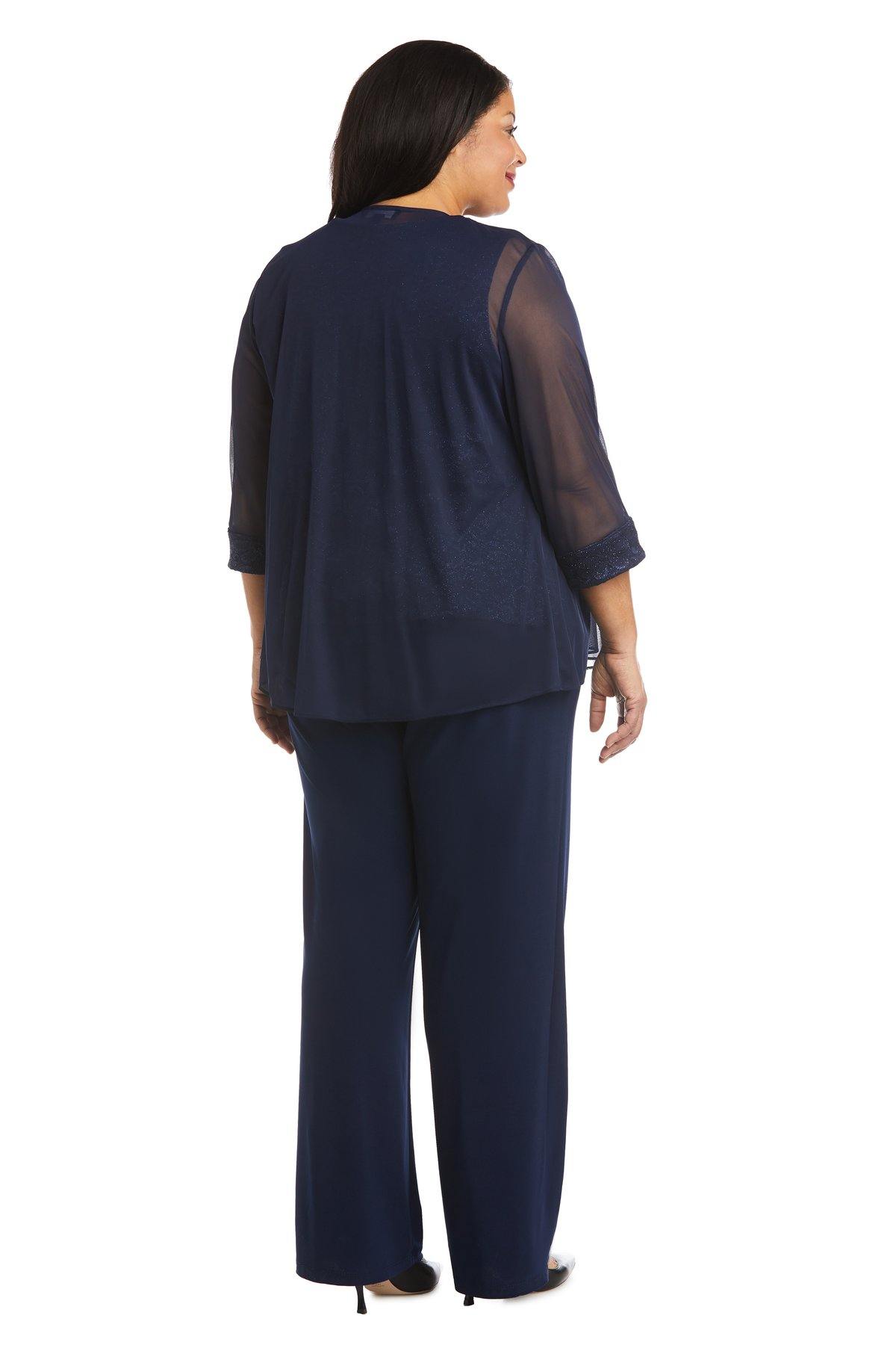R&M Richards Plus Size Two Piece Beaded Top 5988W - The Dress Outlet