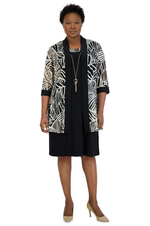 Plus Size Two Piece Dress Jacket R&M Richards 9143W