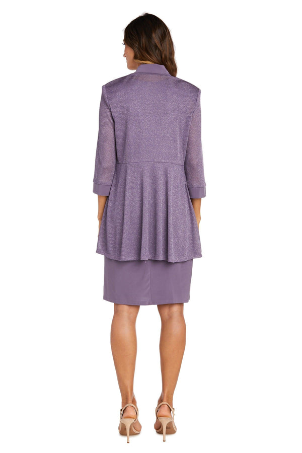 R&M Richards Short 2 Piece Metallic Jacket Dress 1873 - The Dress Outlet