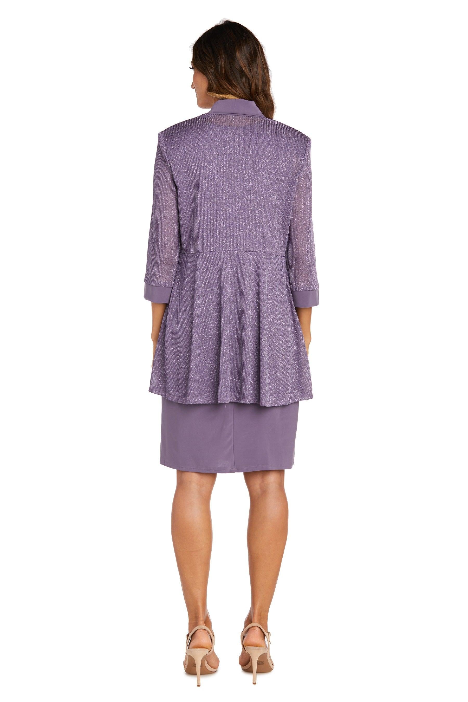 R&M Richards Short 2 Piece Metallic Jacket Dress 1873 - The Dress Outlet