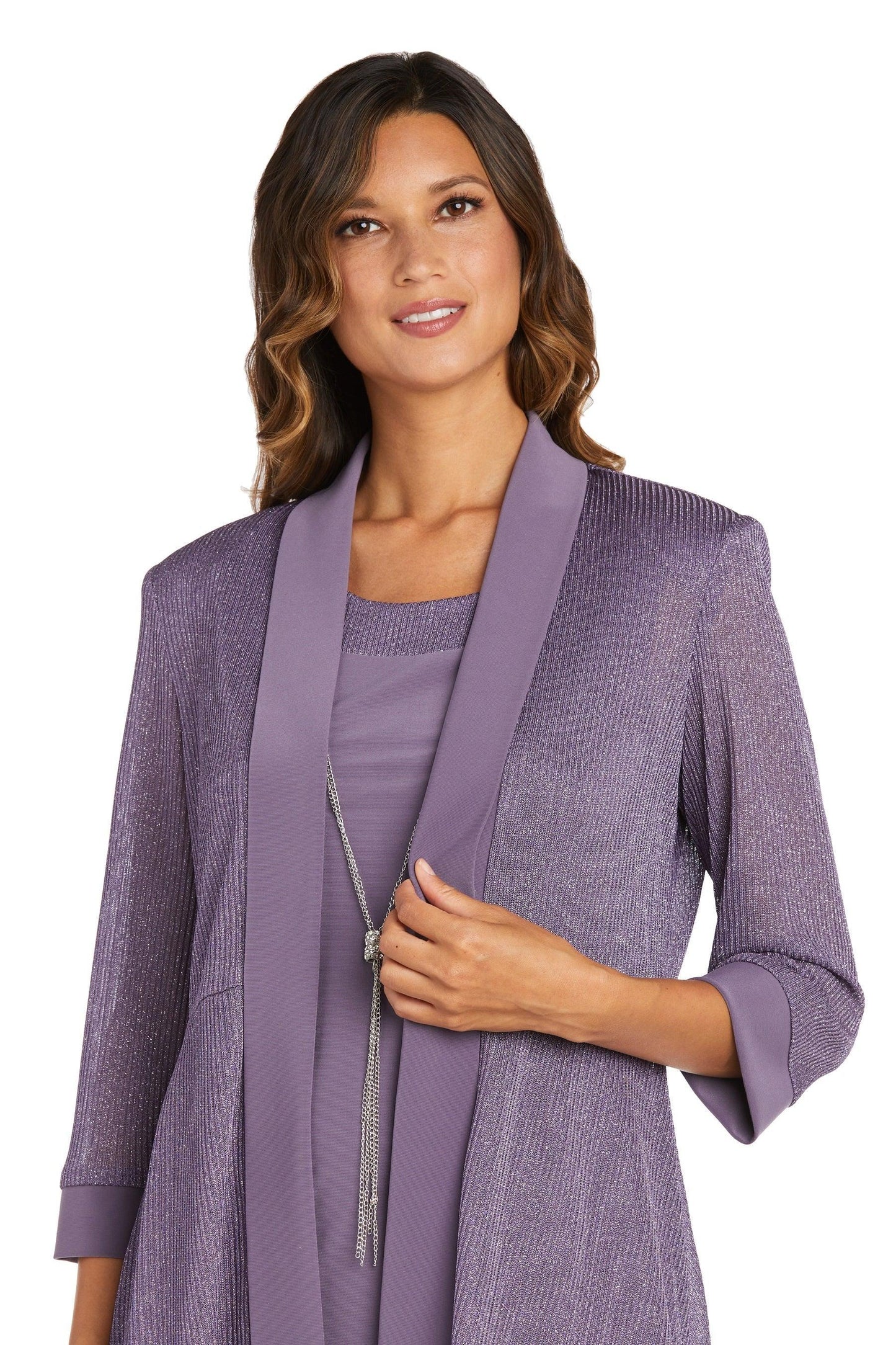R&M Richards Short 2 Piece Metallic Jacket Dress 1873 - The Dress Outlet