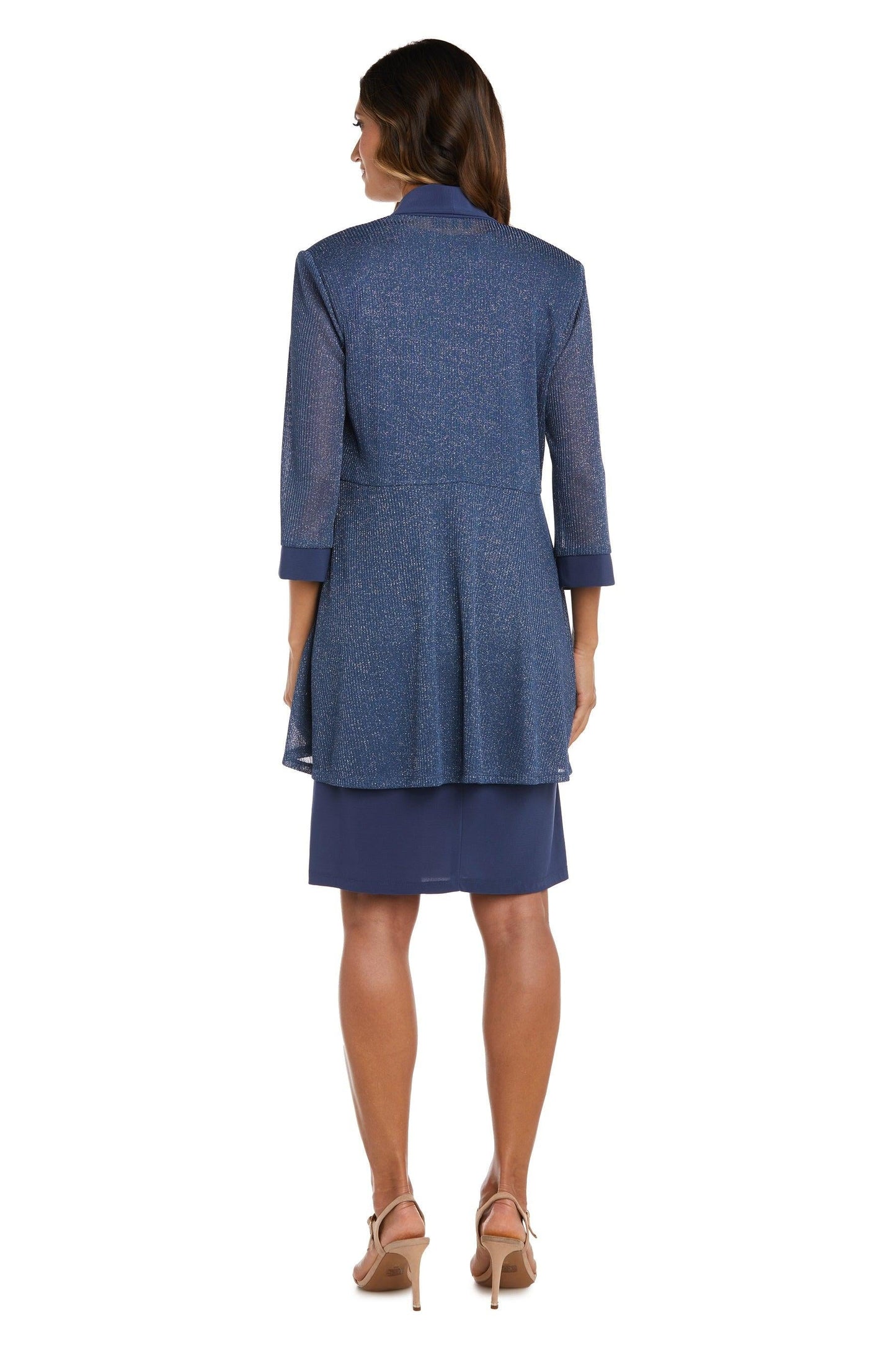 R&M Richards Short 2 Piece Metallic Jacket Dress 1873 - The Dress Outlet