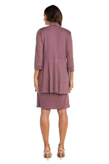 R&M Richards Short 2 Piece Metallic Jacket Dress 1873 - The Dress Outlet