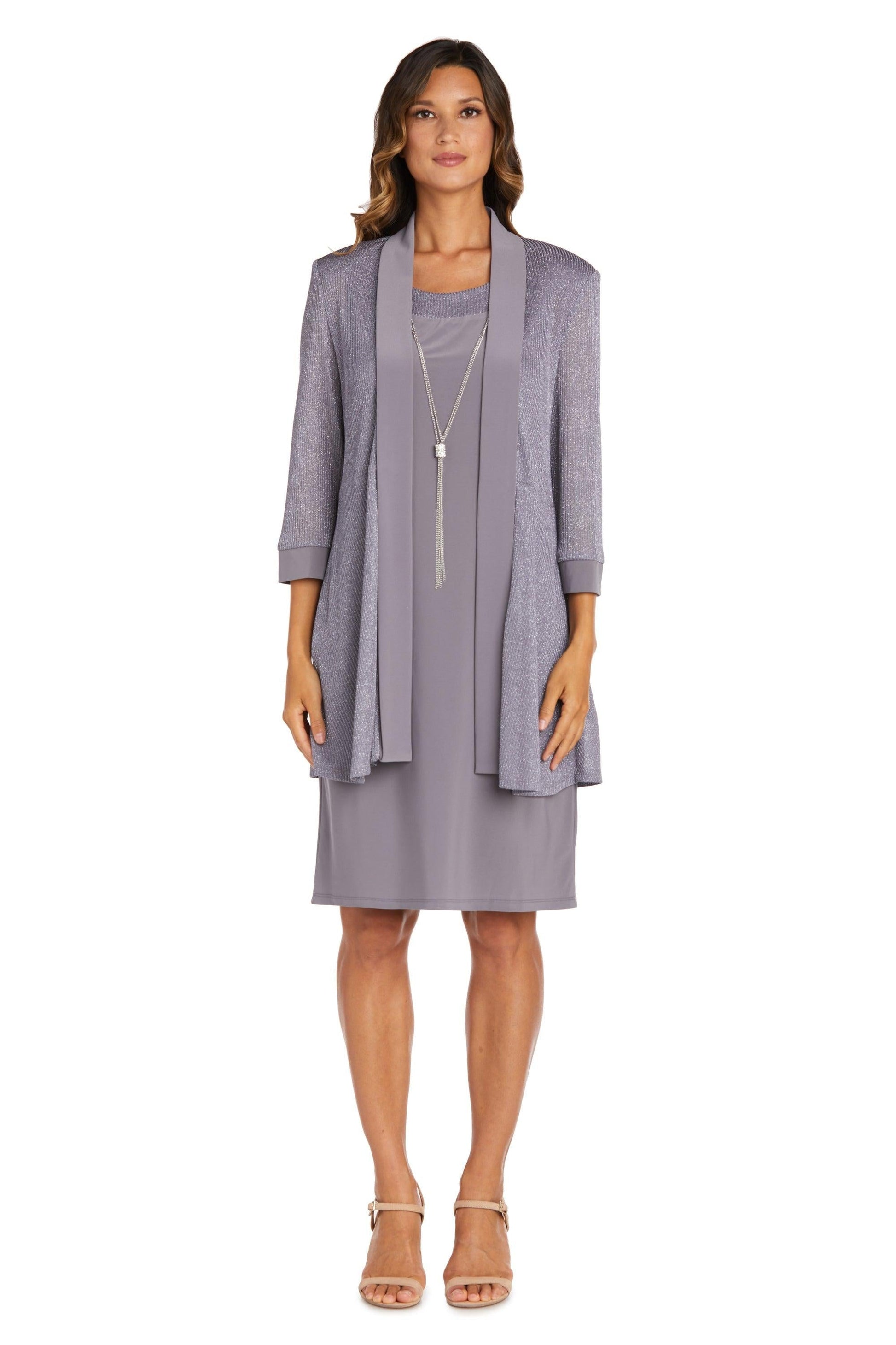 R&M Richards Short 2 Piece Metallic Jacket Dress Sale - The Dress Outlet