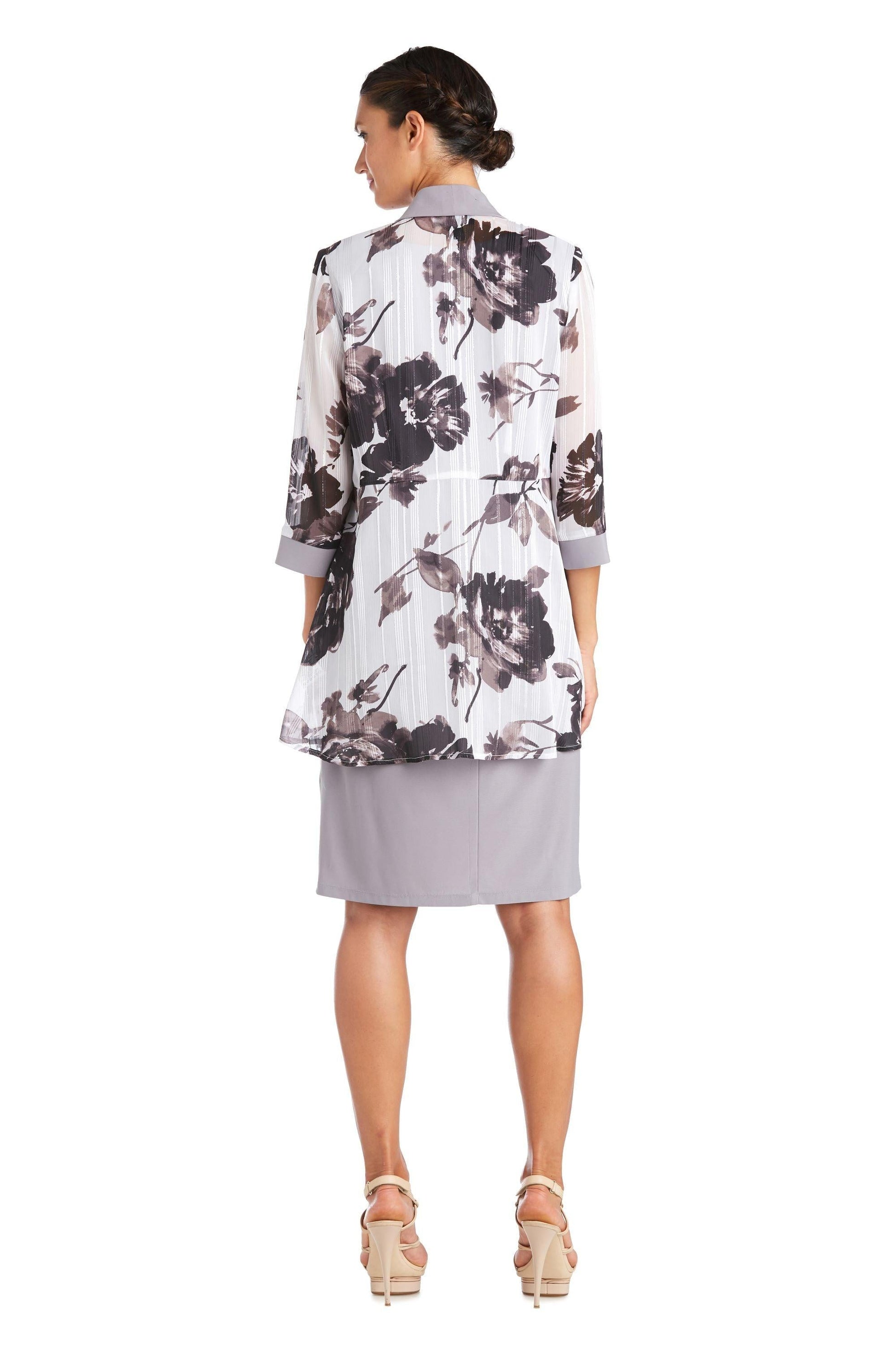 R&M Richards 7149 Short Piece Print Jacket Dress