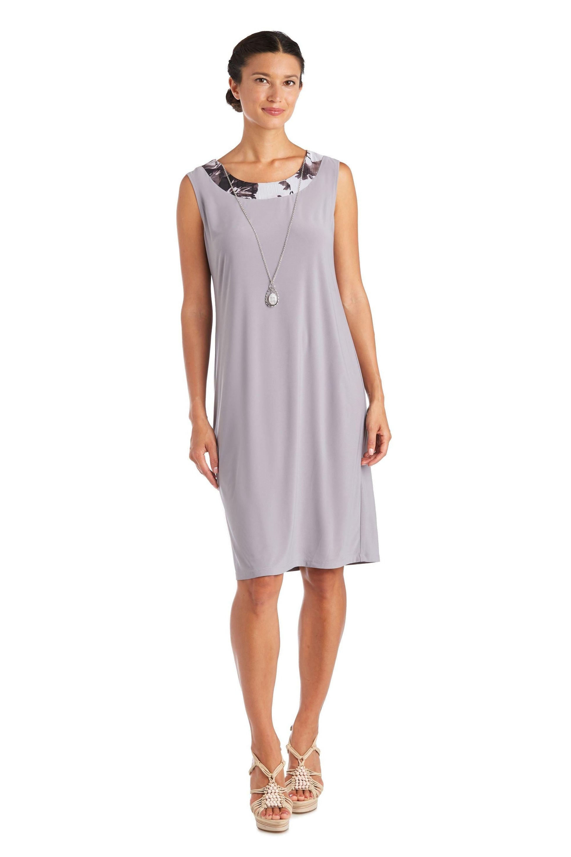 R&M Richards 7149 Short Piece Print Jacket Dress