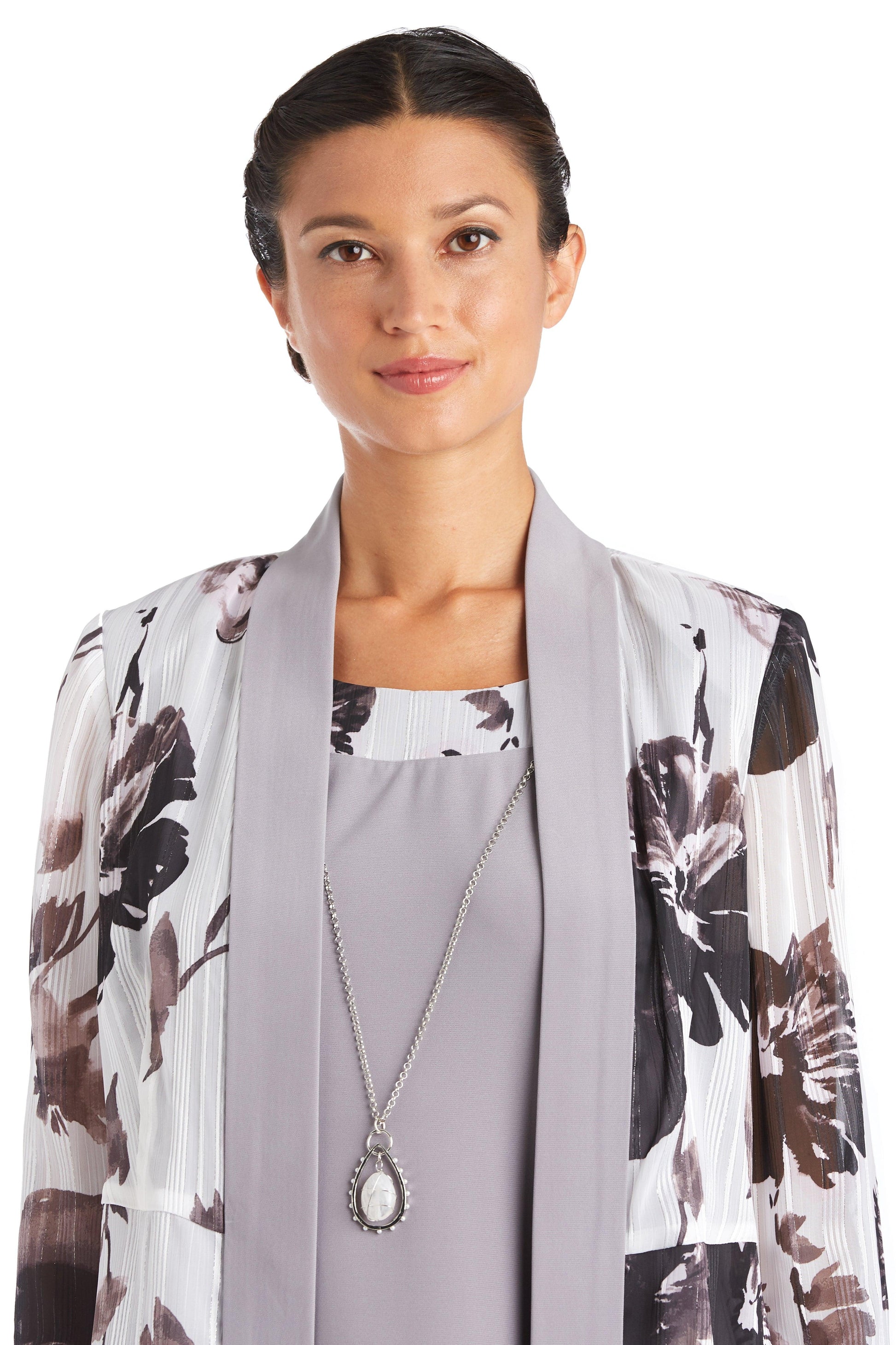 R&M Richards 7149 Short Piece Print Jacket Dress