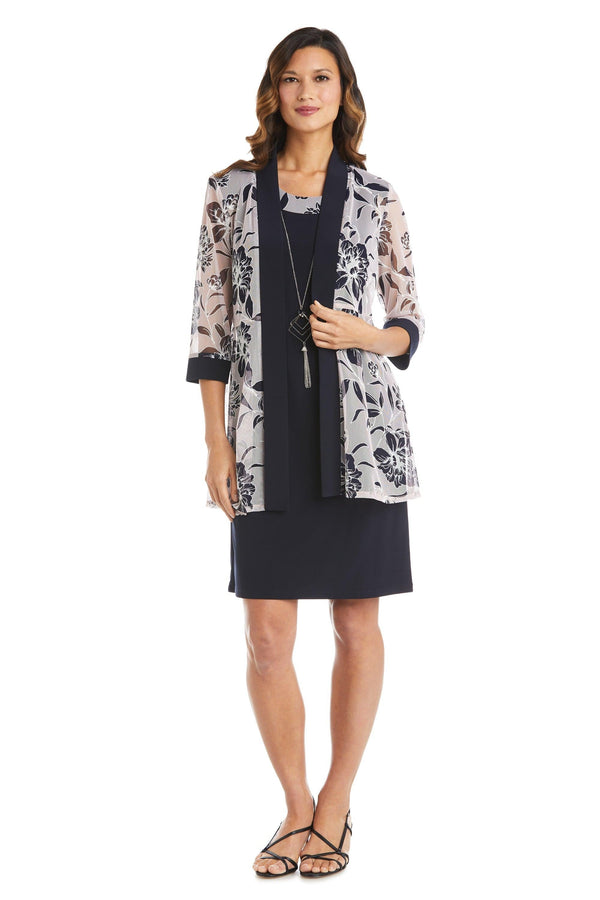 Short Printed Jacket Dress Piece R&M Richards 7843