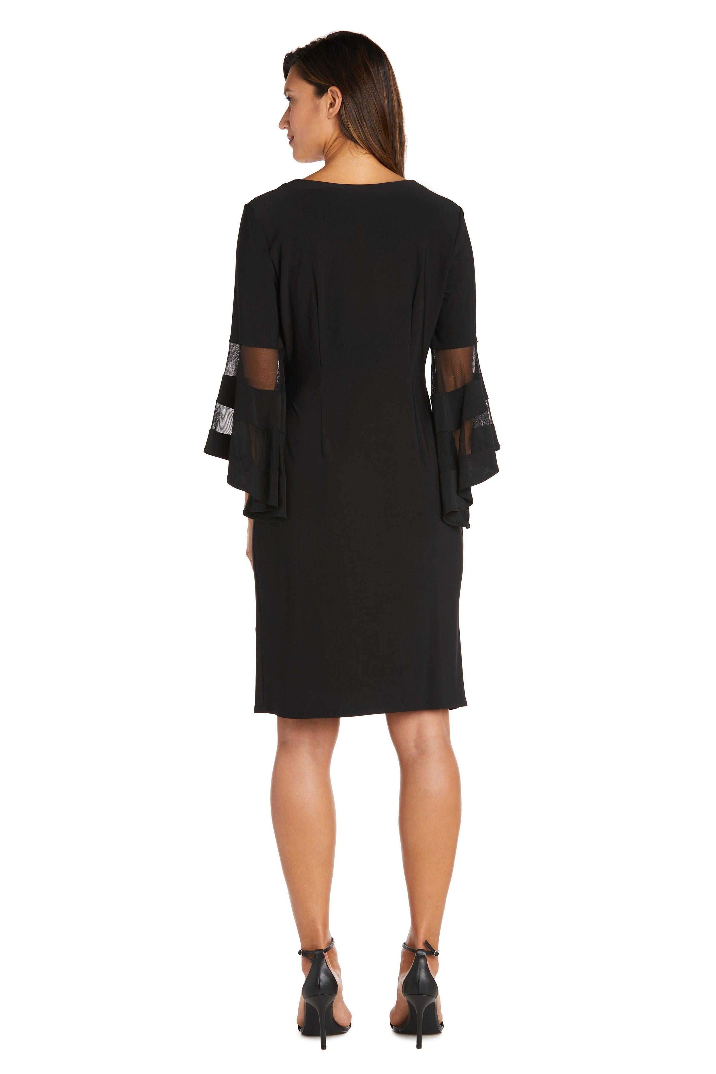 R&M Richards Short Bell Sleeve Petite Dress 3561P - The Dress Outlet