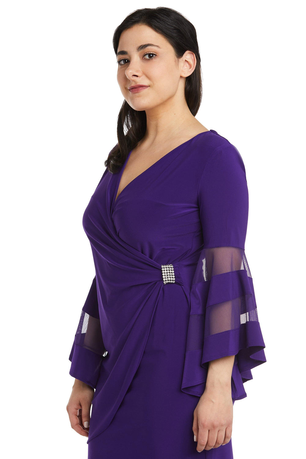 R&M Richards Short Bell Sleeve Petite Dress 3561P - The Dress Outlet