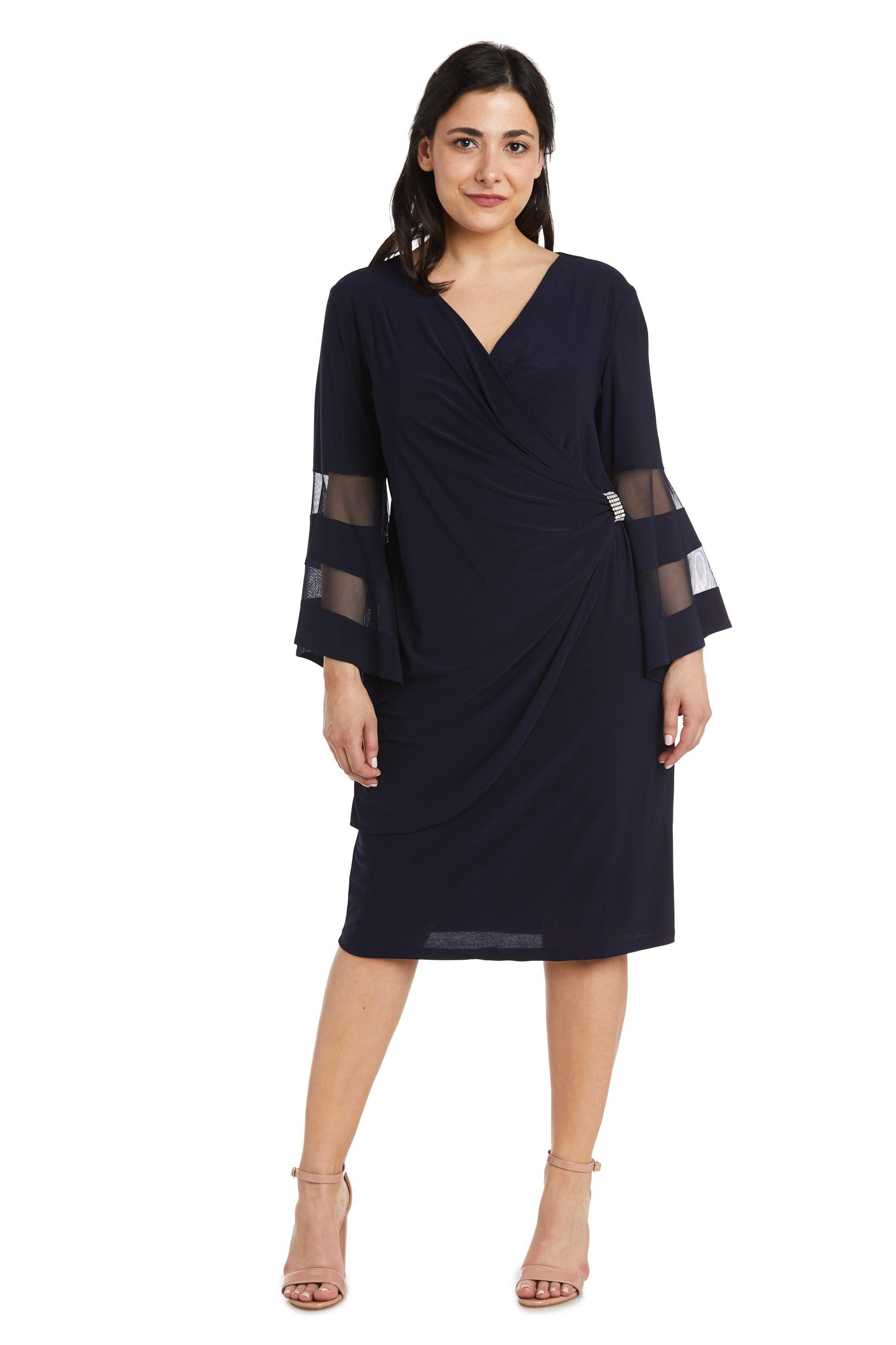 Short Bell Sleeve Dress Petite R&M Richards 3561P Short Bell Sleeve Dress Petite R&M Richards 3561P