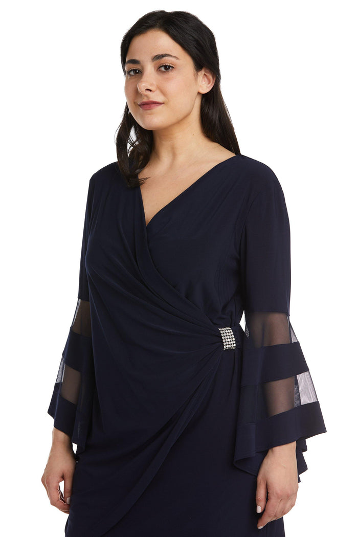 R&M Richards Short Bell Sleeve Petite Dress 3561P - The Dress Outlet