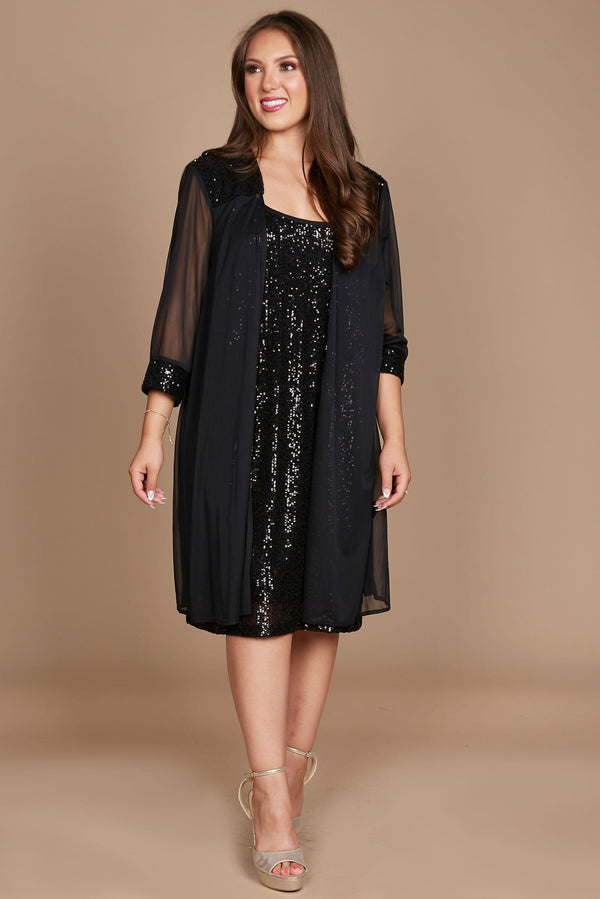 Short Black Jacket Formal Dress R&M Richards 2762W