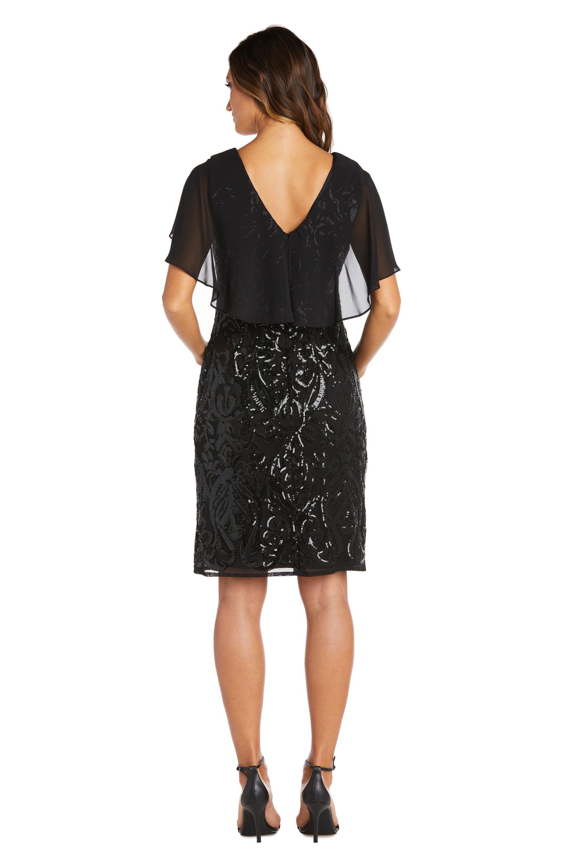 R&M Richards 7581 Short Cocktail Capelet Dress