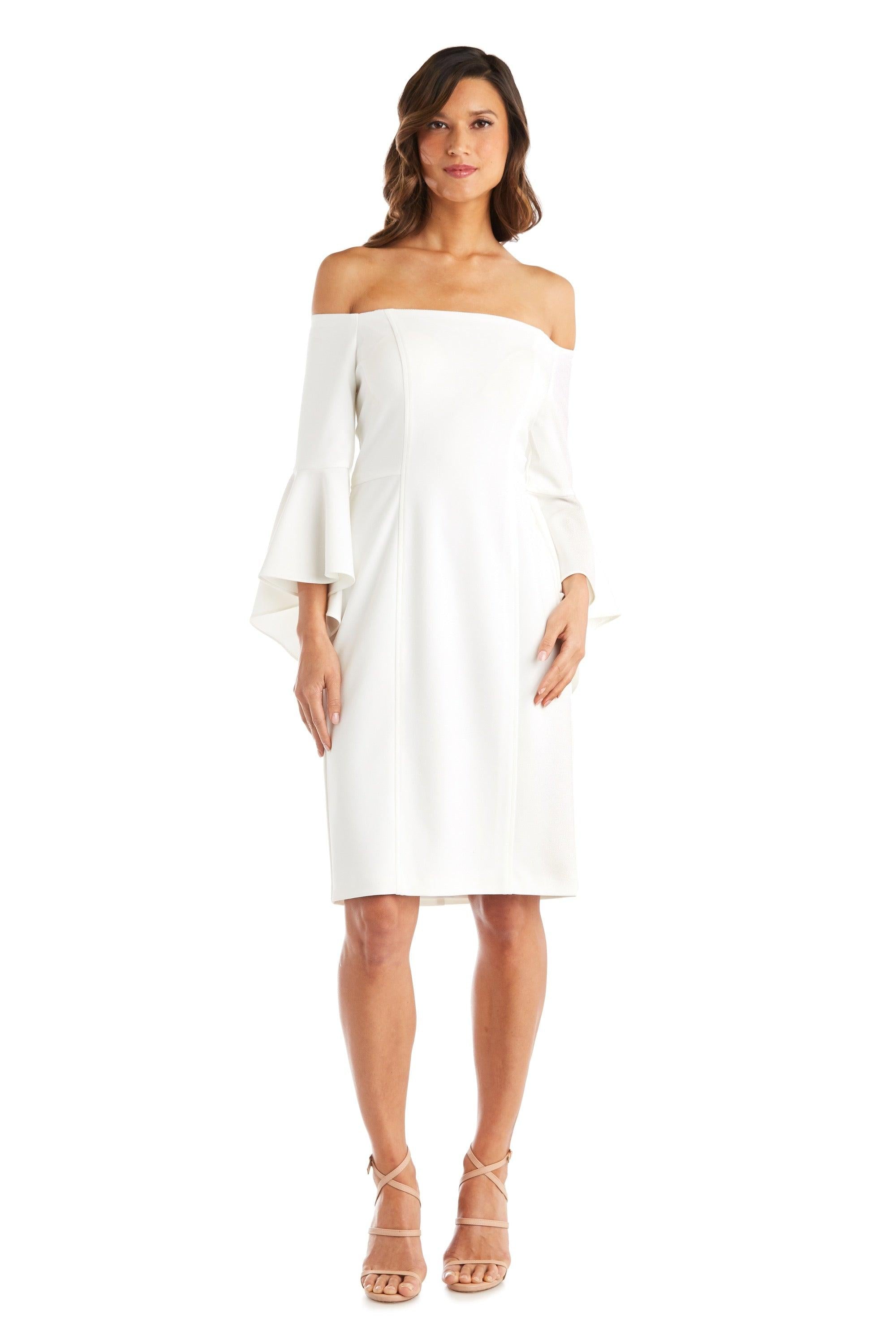 R&M Richards Short Cocktail Off Shoulder Dress Sale - The Dress Outlet