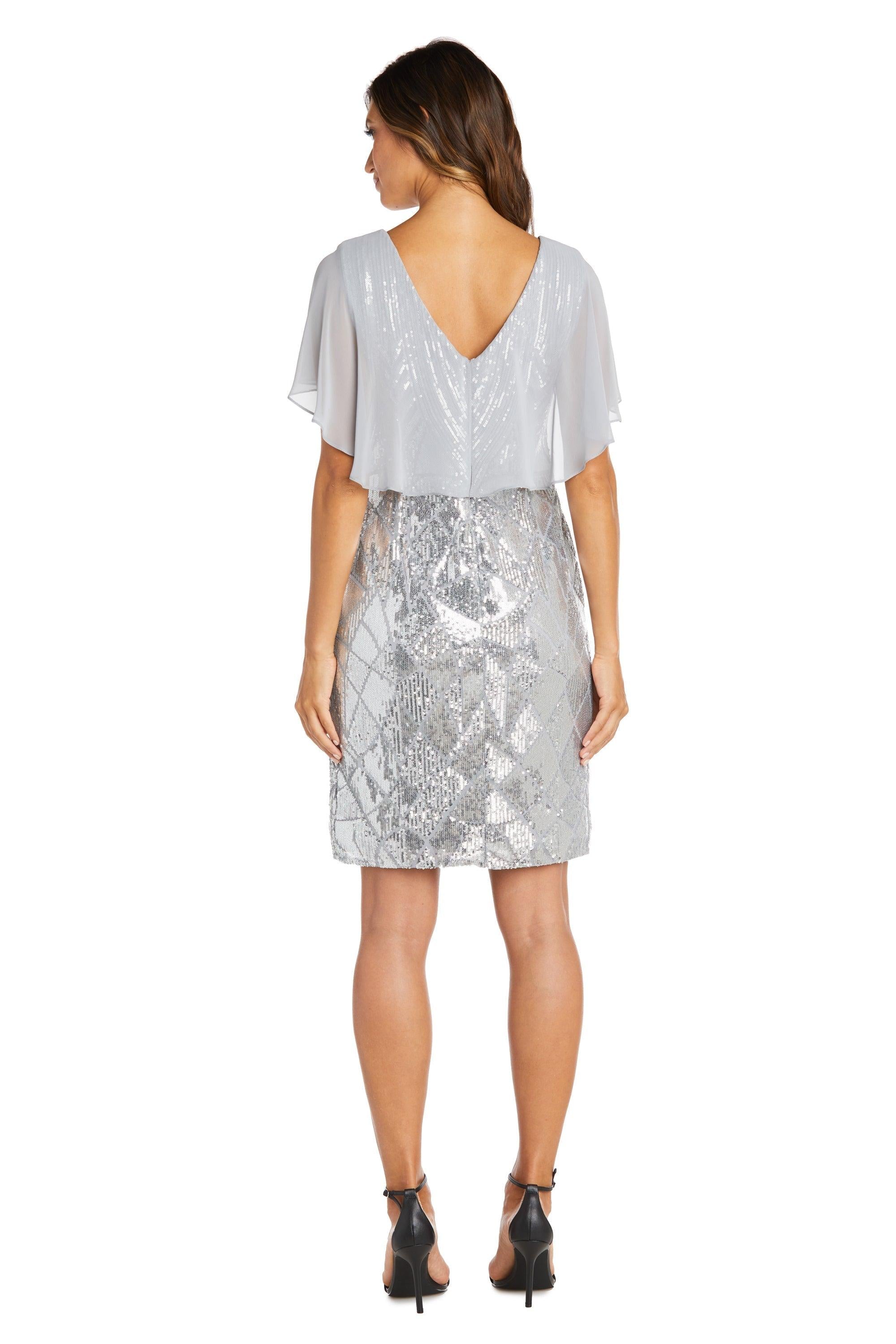 R&M Richards Short Cocktail Petite Cape Dress 7721P - The Dress Outlet