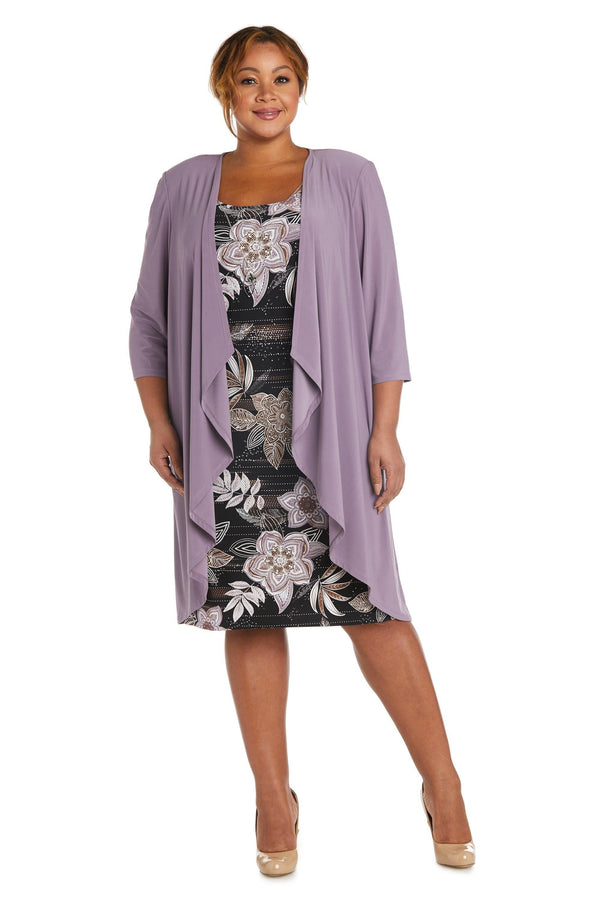Short Cocktail Print Dress Jacket Dress R&M Richards 7897W