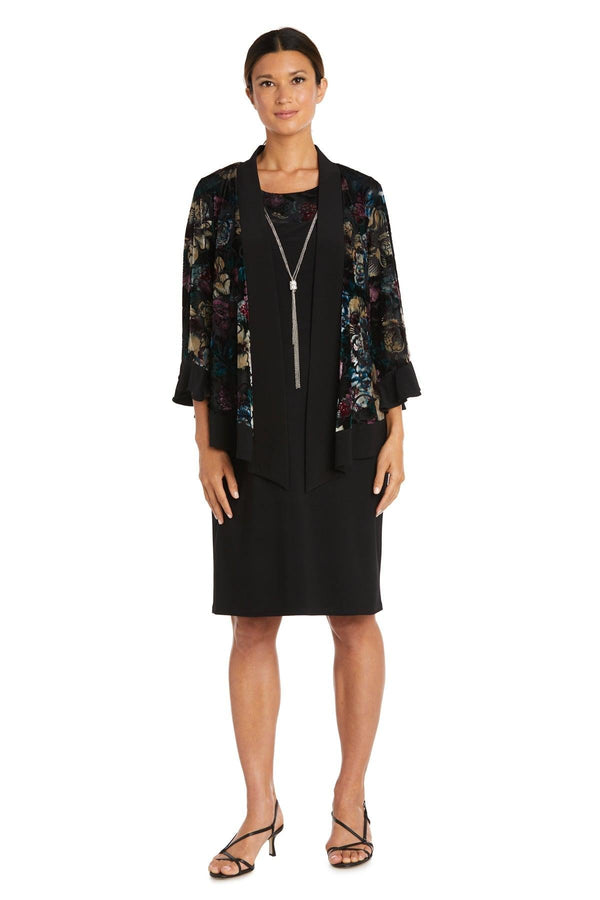 Short Floral Jacket Dress Petite R&M Richards 7584P