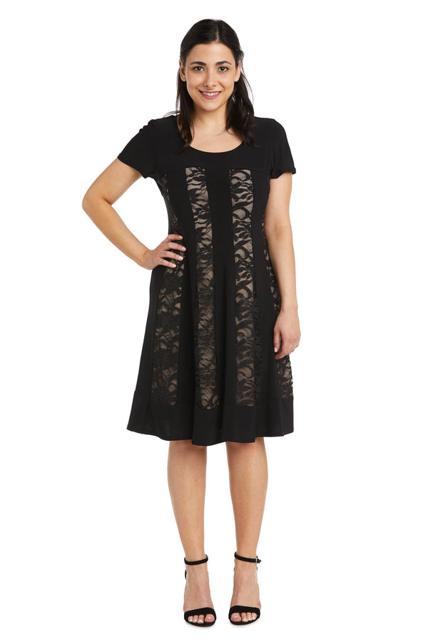 Short Glitter Lace Dress Petite R&M Richards 7769P