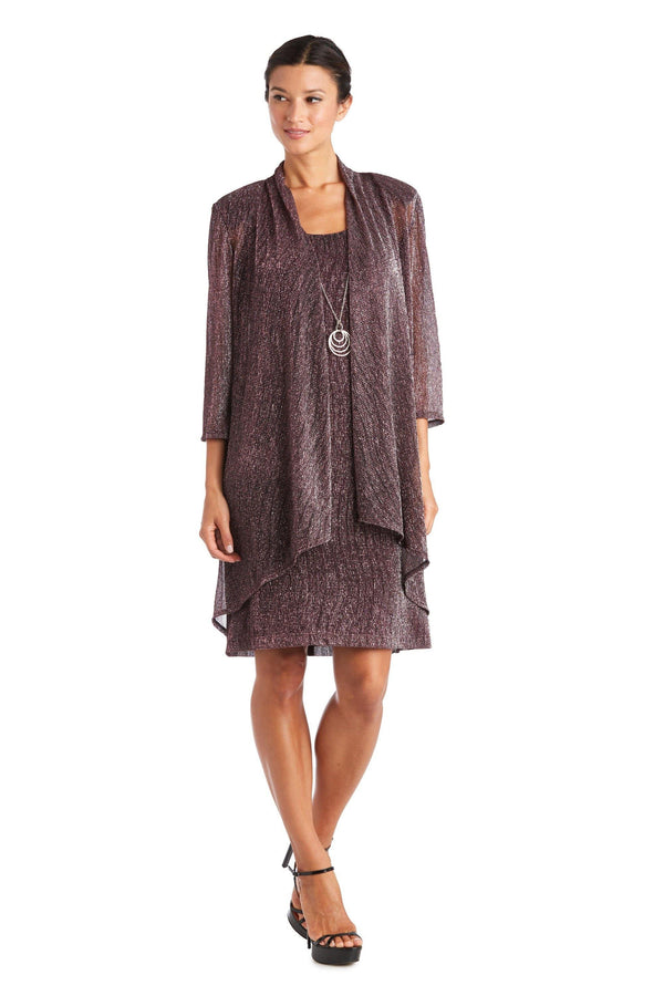 Metallic Knit Dress Short Petite R&M Richards 7261P
