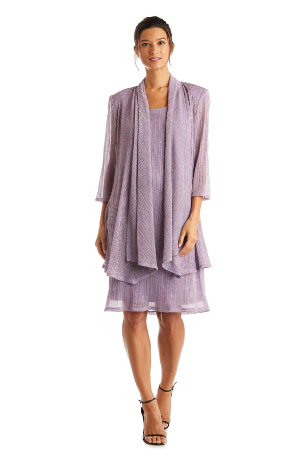 Short Metallic Dress Petite R&M Richards 5191P