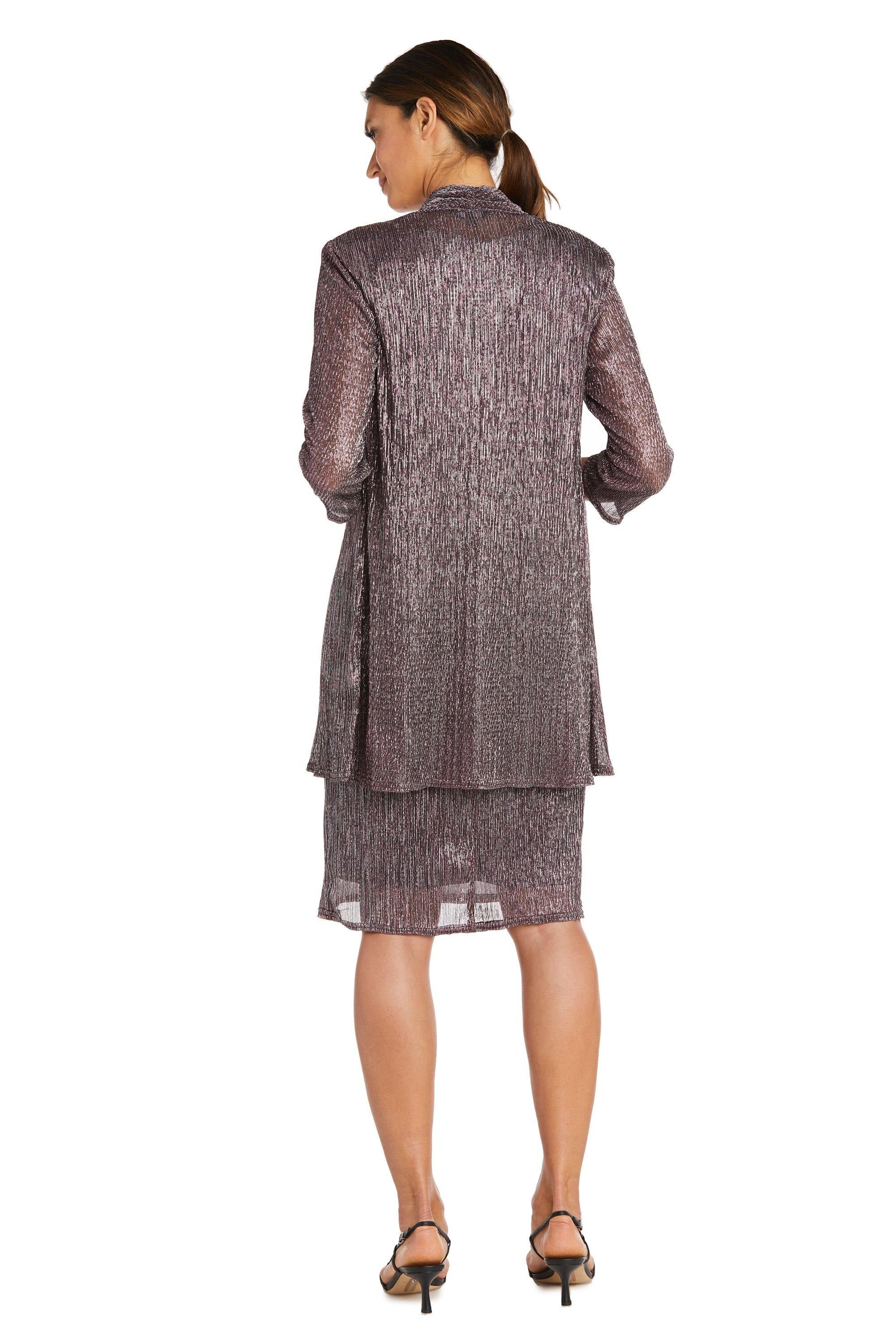 R&M Richards Short Metallic Petite Dress 5191P - The Dress Outlet