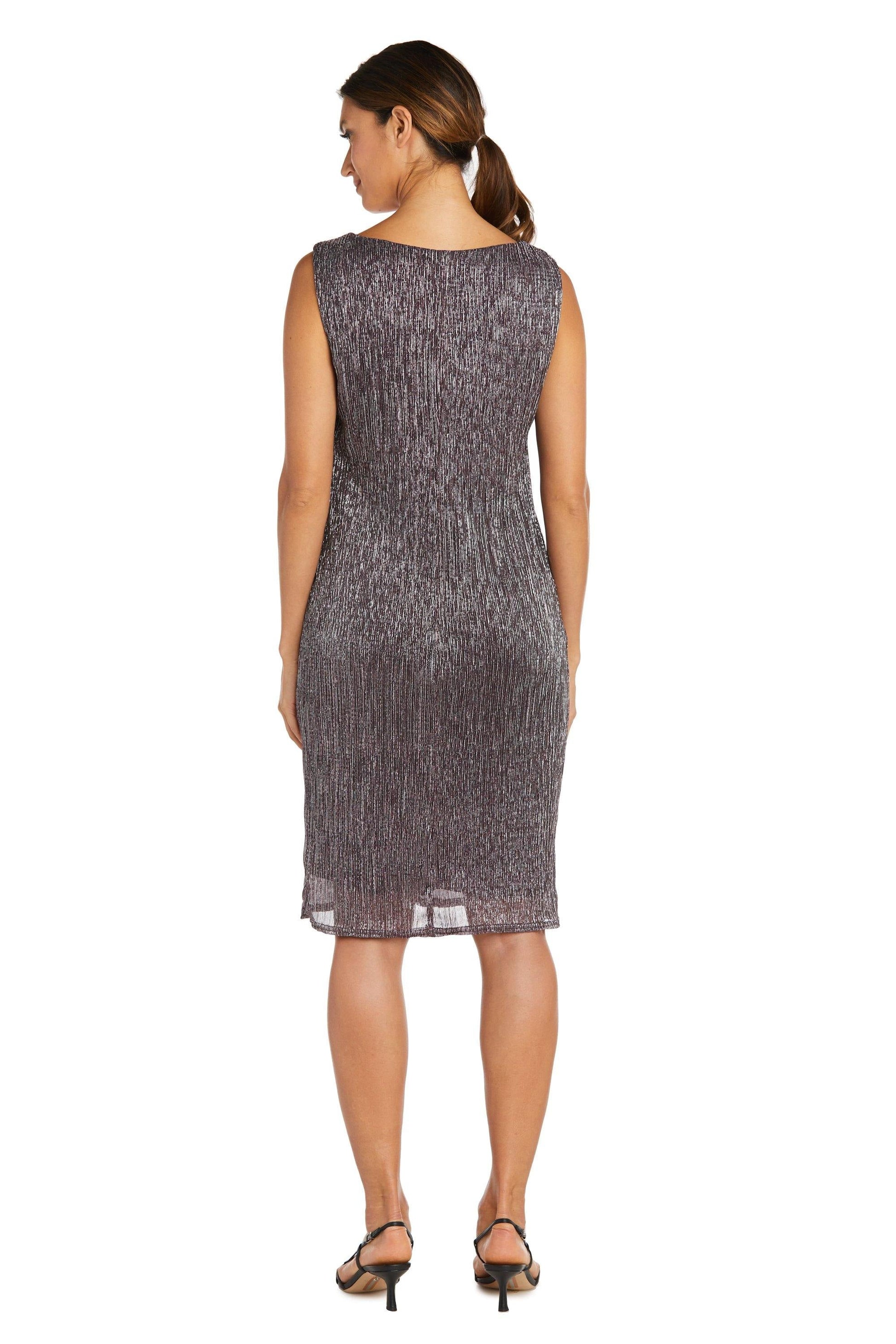 R&M Richards 5191P Short Metallic Petite Dress