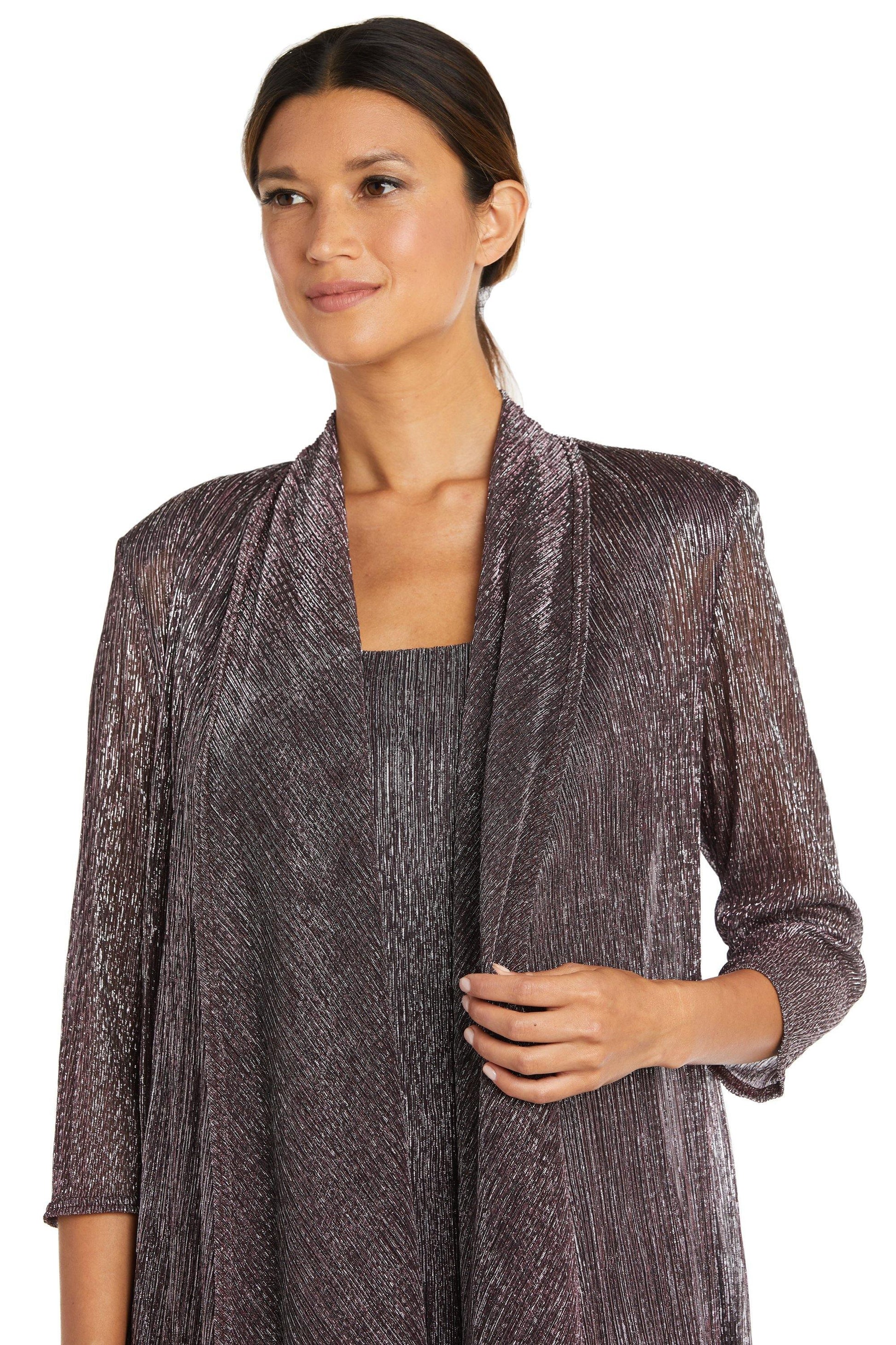 R&M Richards 5191P Short Metallic Petite Dress