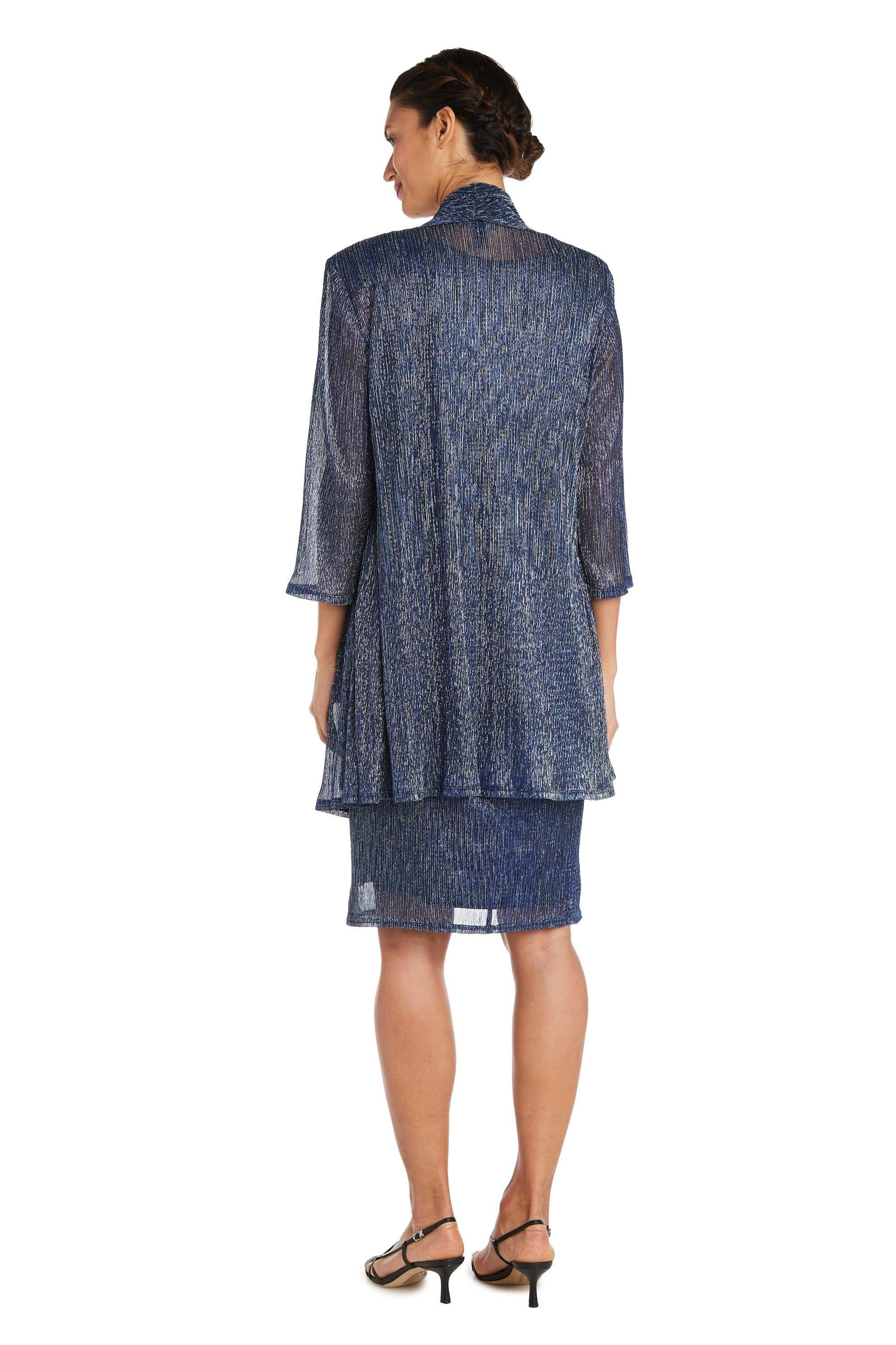 R&M Richards 5191P Short Metallic Petite Dress