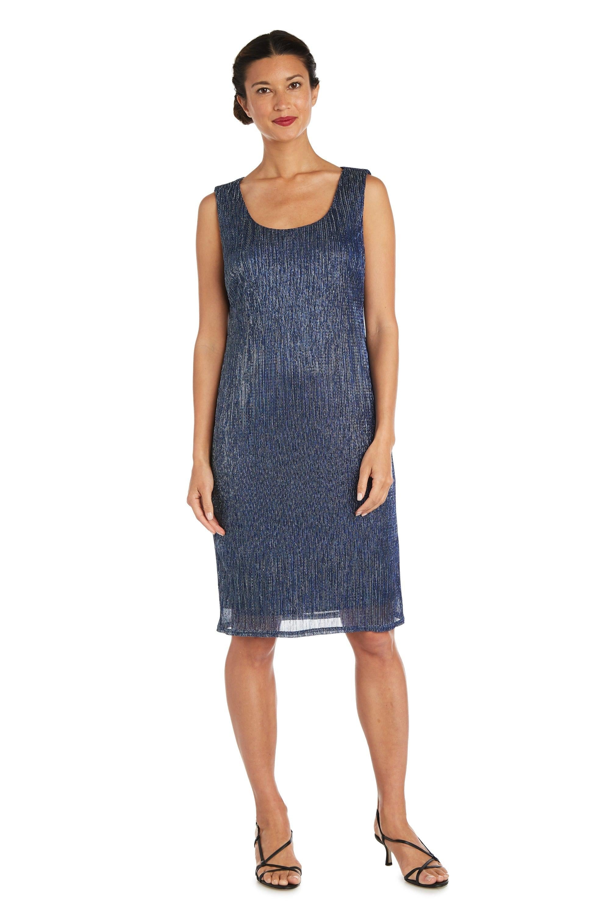 R&M Richards Short Metallic Petite Dress 5191P - The Dress Outlet