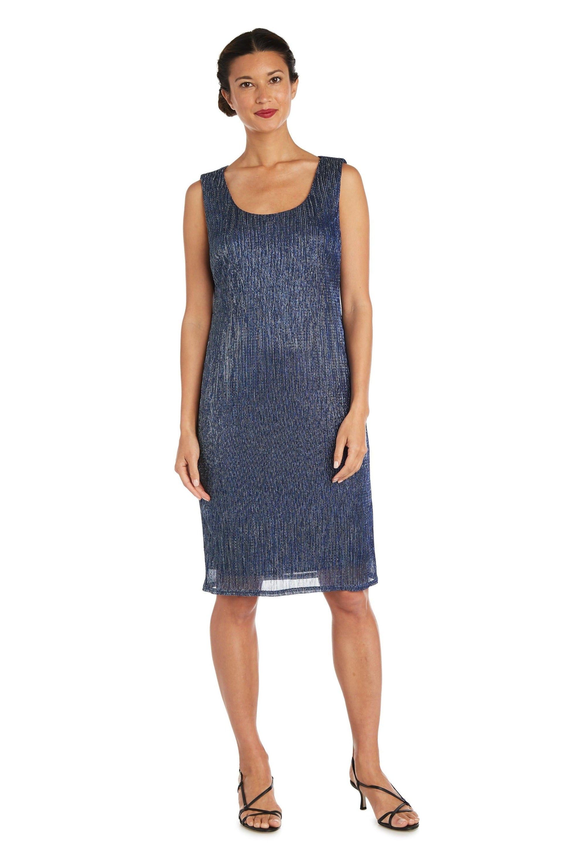 R&M Richards 5191P Short Metallic Petite Dress