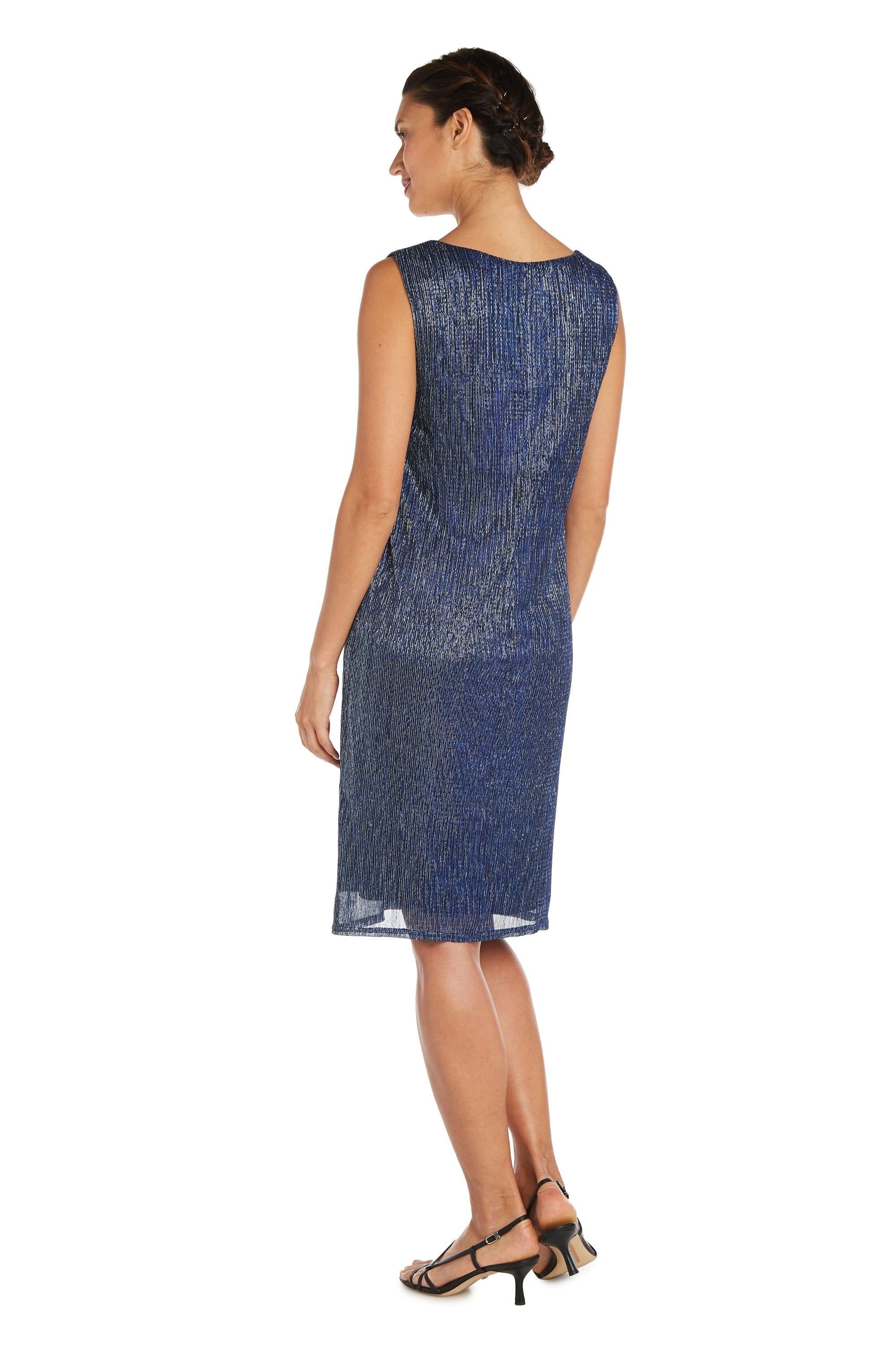 R&M Richards Short Metallic Petite Dress 5191P - The Dress Outlet