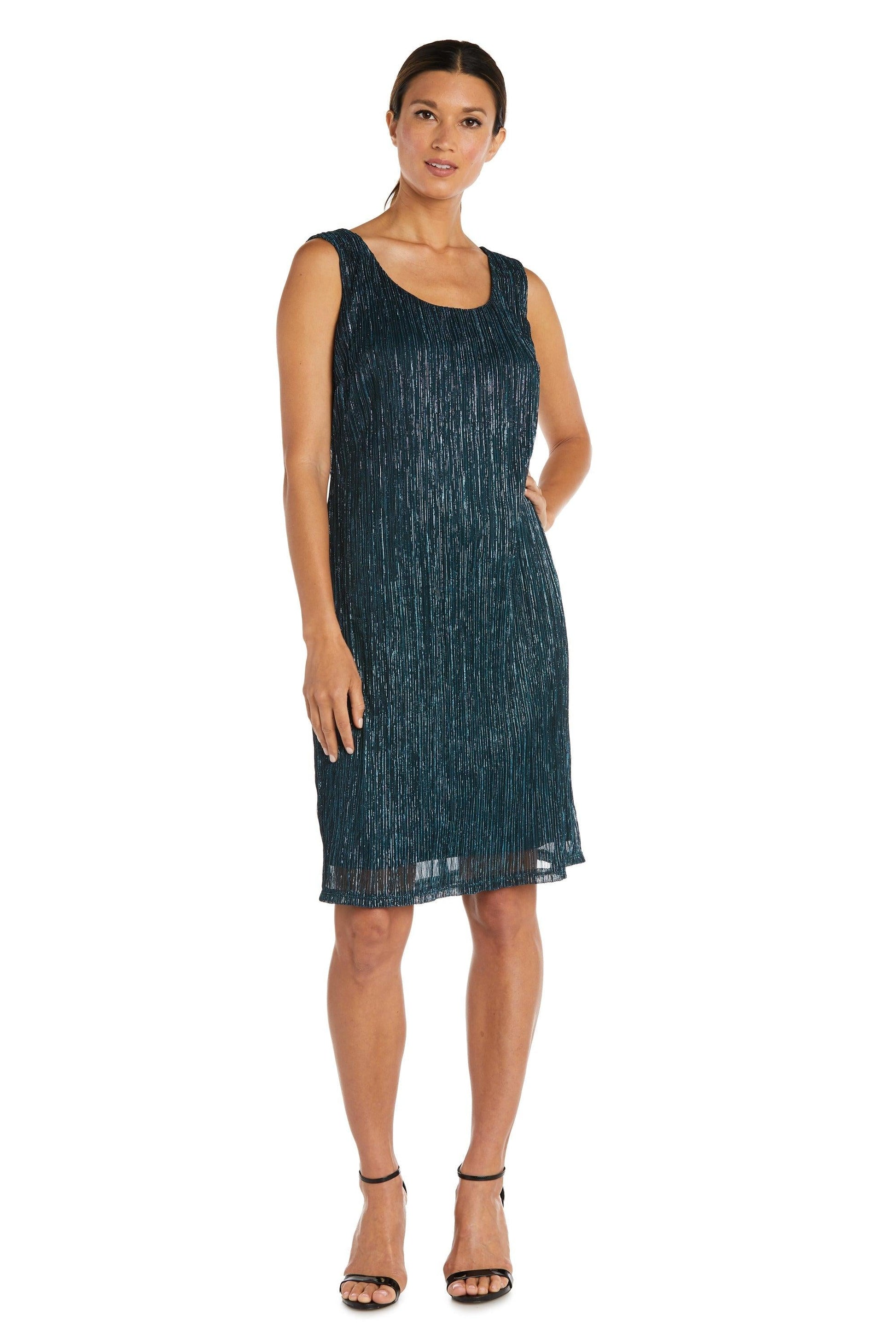R&M Richards 5191P Short Metallic Petite Dress
