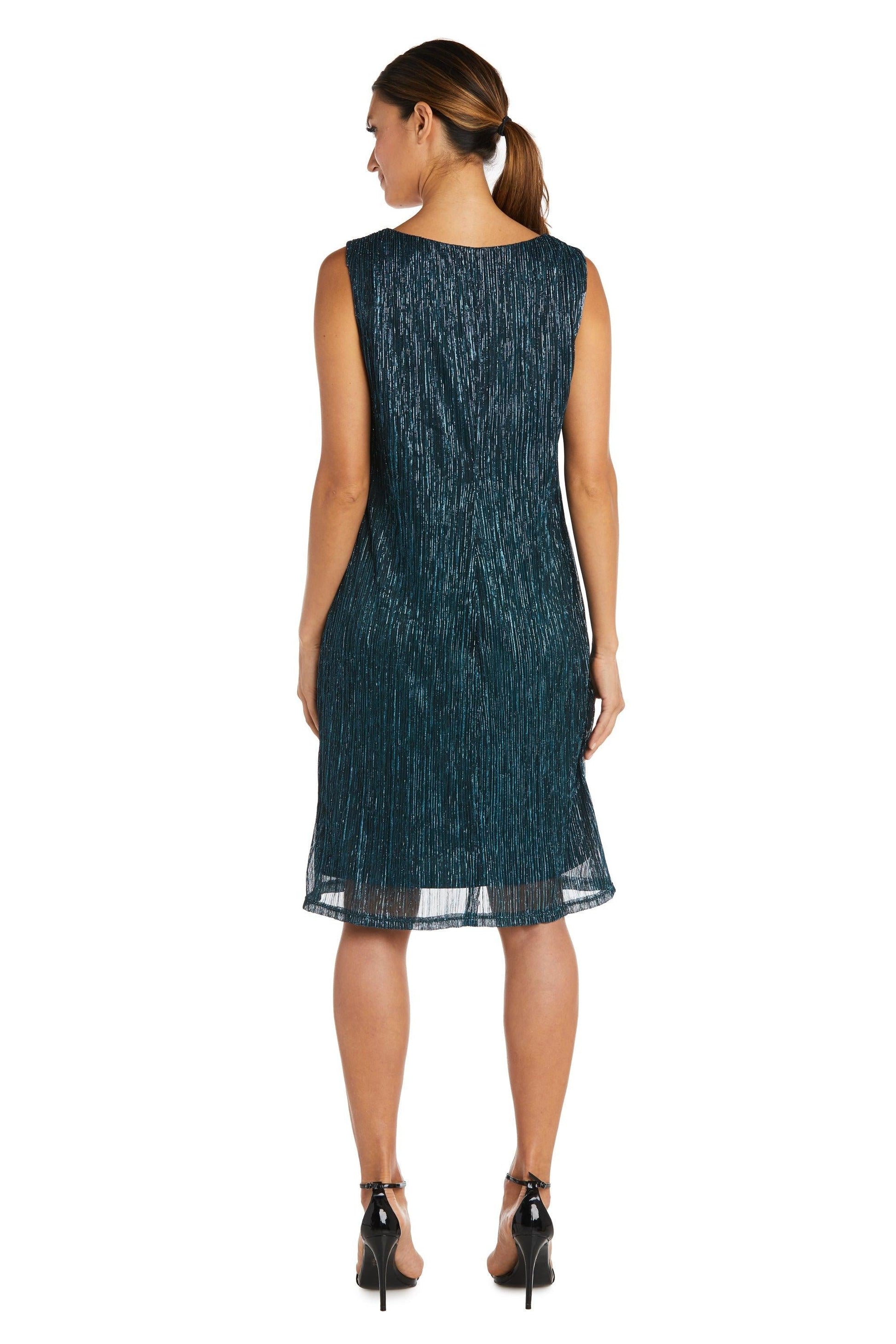 R&M Richards 5191P Short Metallic Petite Dress