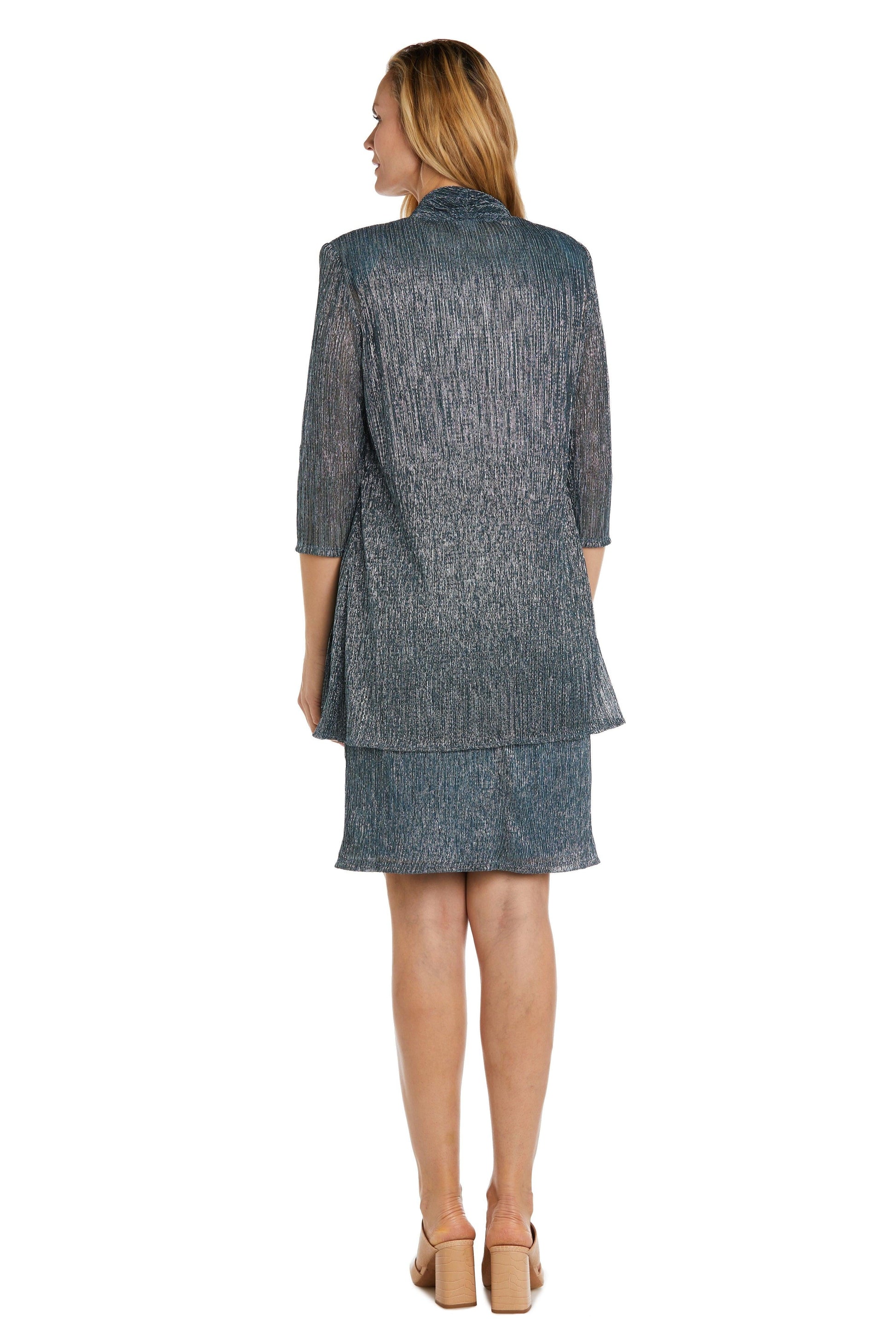 R&M Richards 5191P Short Metallic Petite Dress
