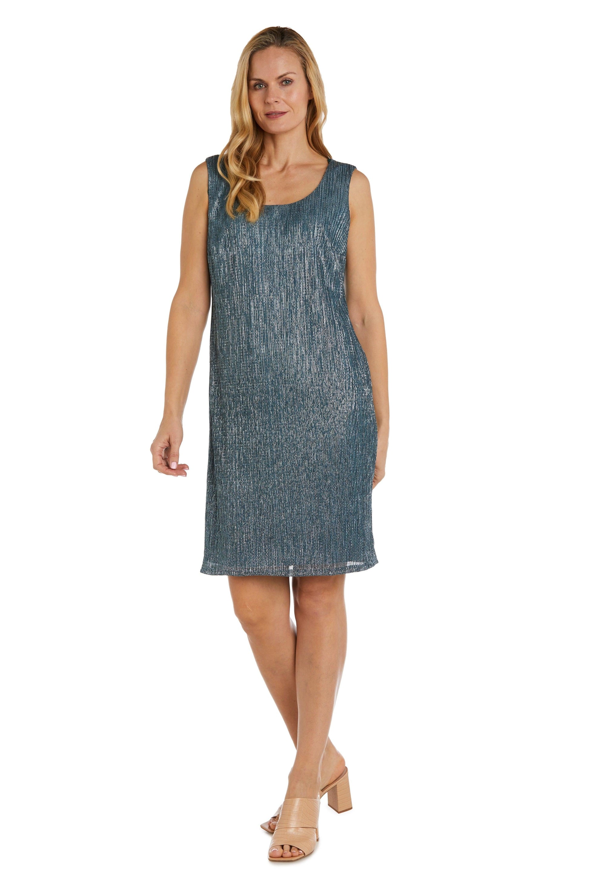 R&M Richards 5191P Short Metallic Petite Dress
