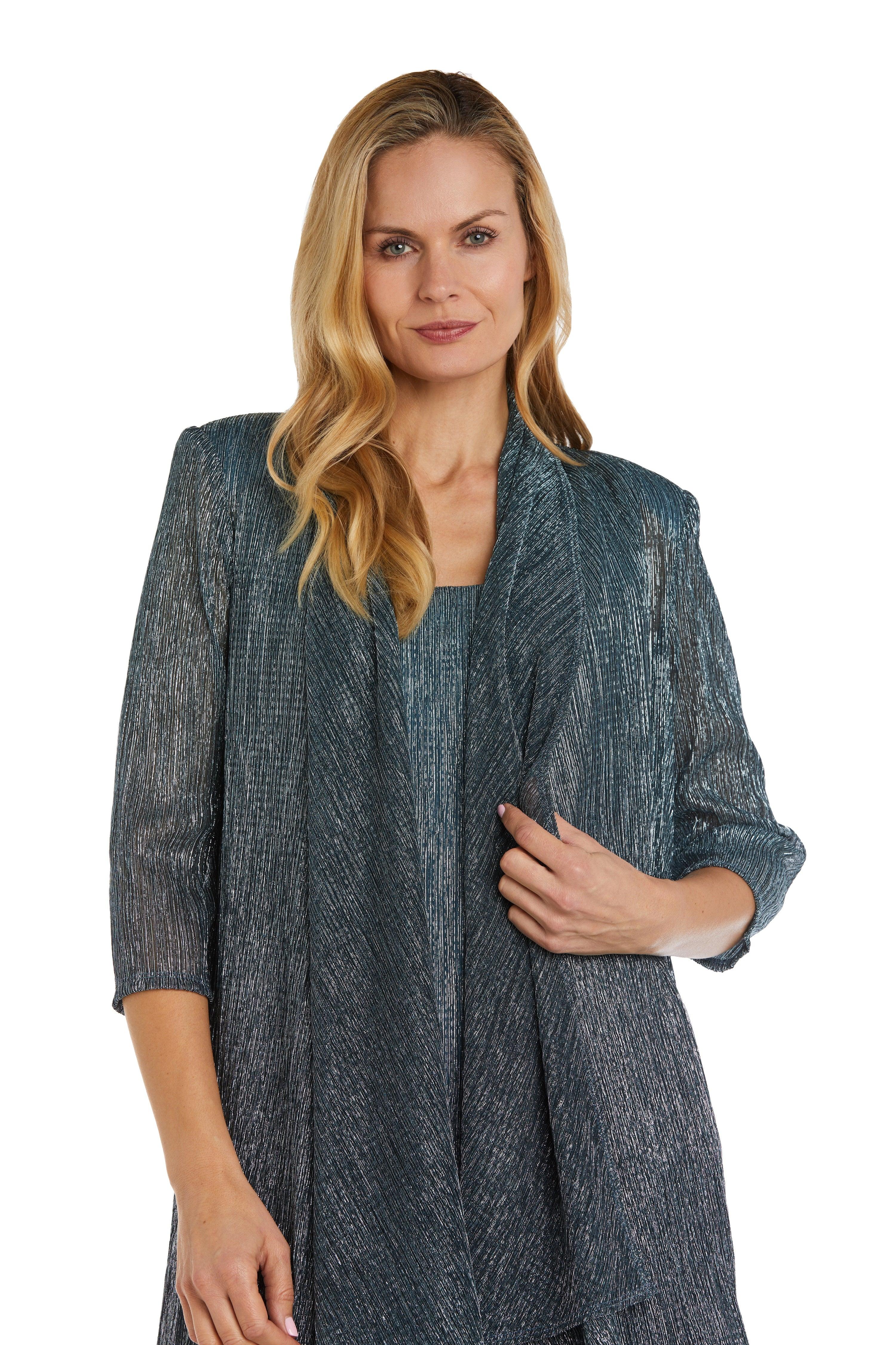 R&M Richards Short Metallic Petite Dress 5191P - The Dress Outlet