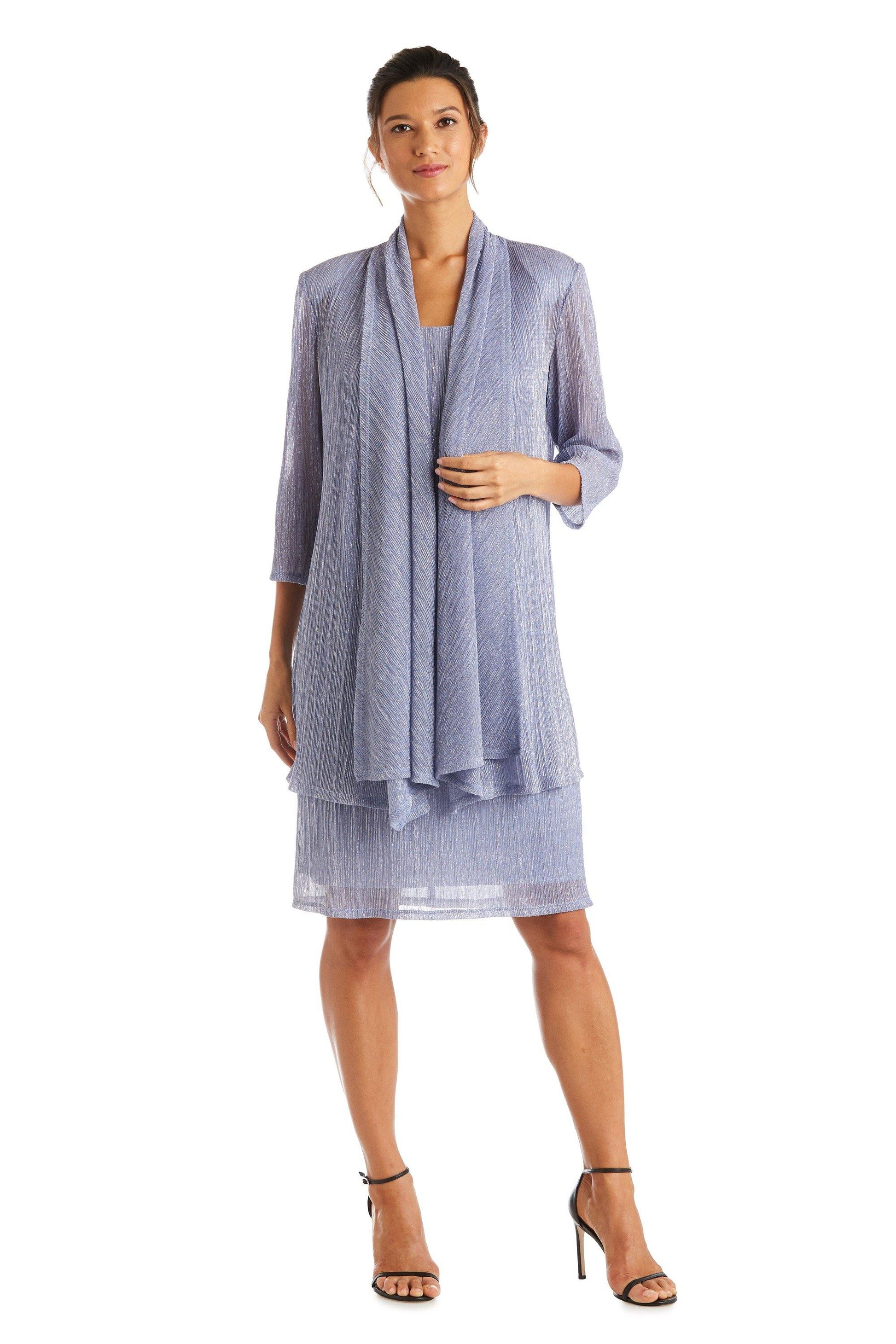R&M Richards 5191P Short Metallic Petite Dress