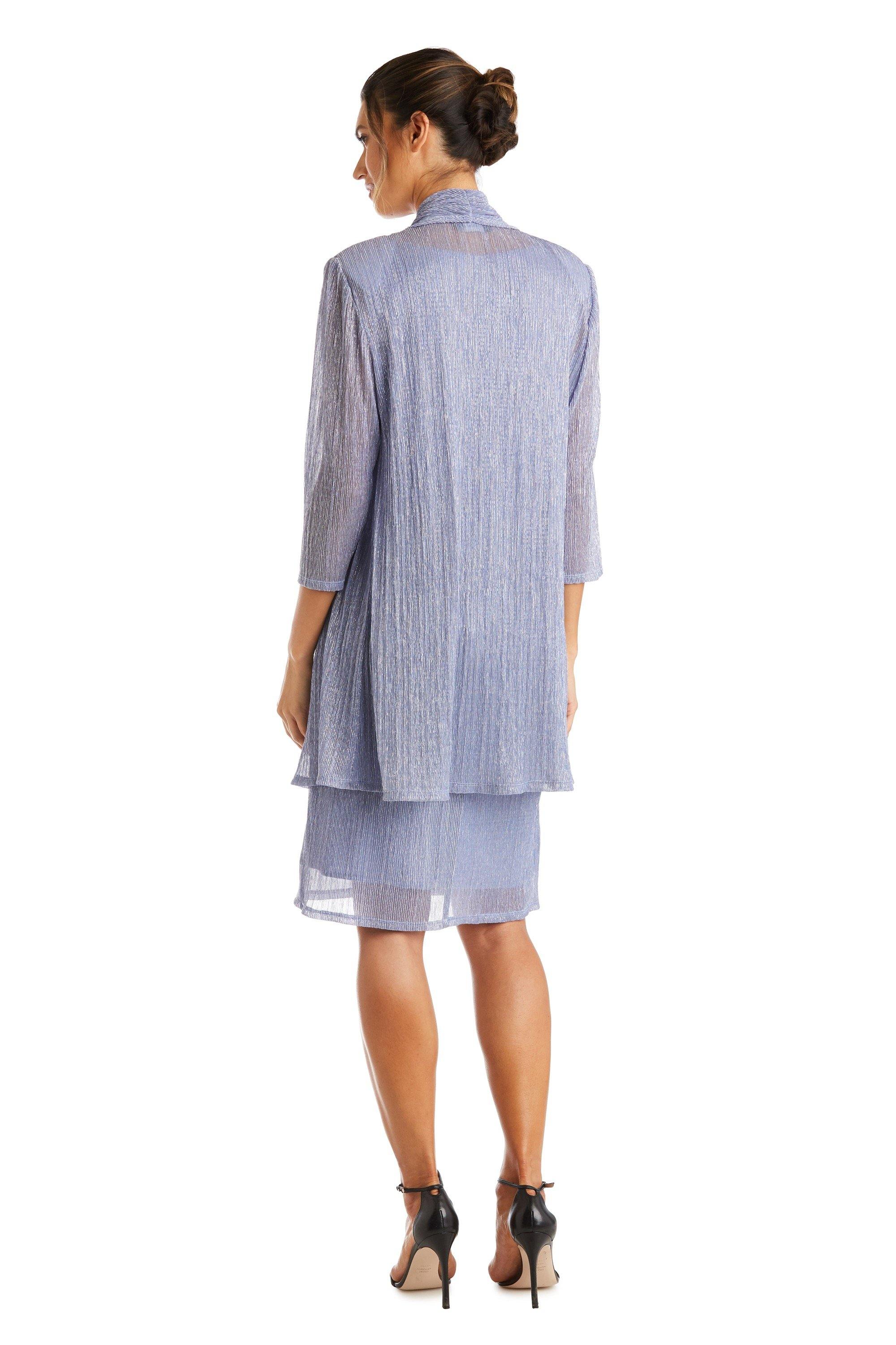 R&M Richards Short Metallic Petite Dress 5191P - The Dress Outlet