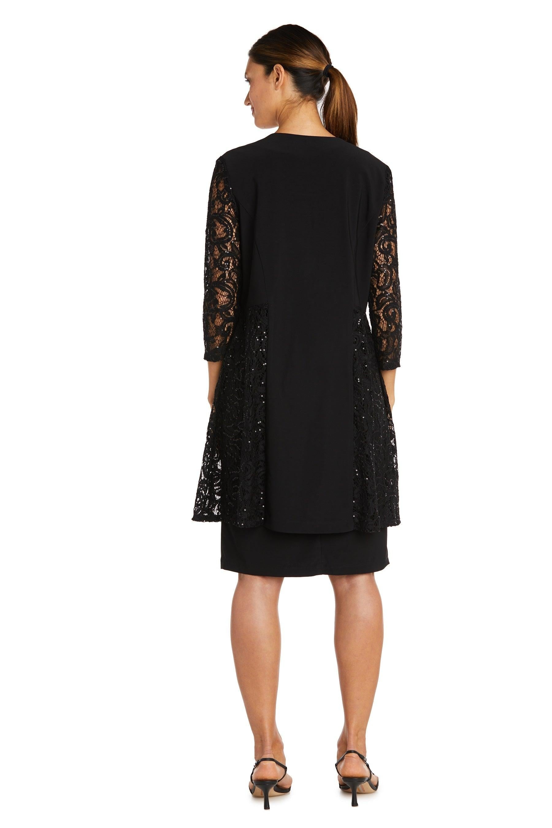 R&M Richards Short Mother of the Bride Dress Black