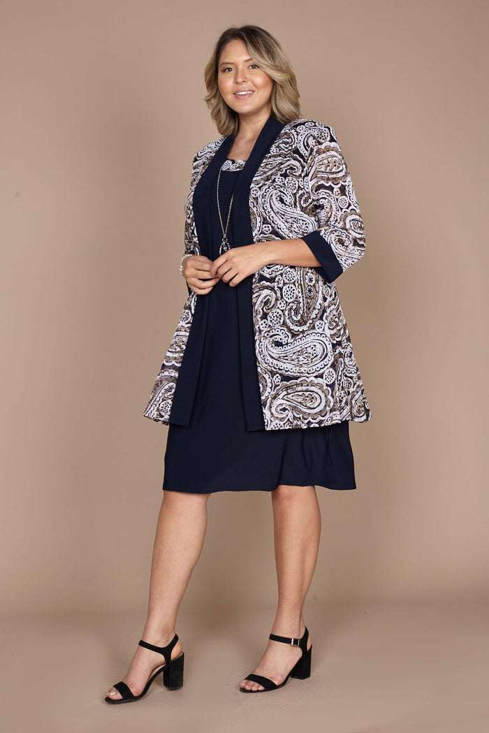 R&M Richards Short Mother of the Bride Dress 7543W - The Dress Outlet