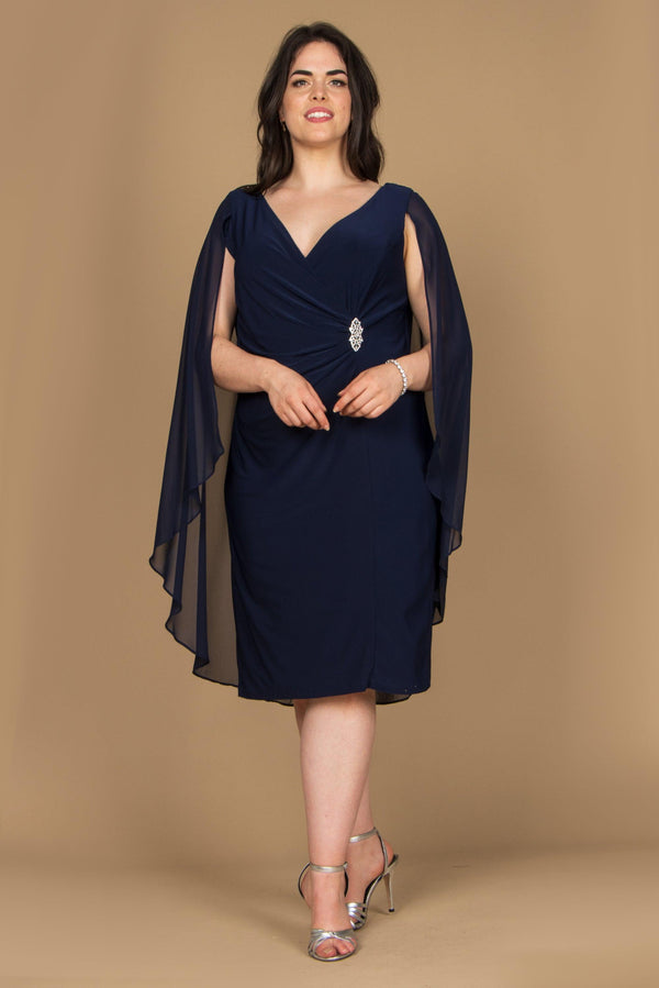 Short Petite Dress Chiffon Cape R&M Richards 5806P
