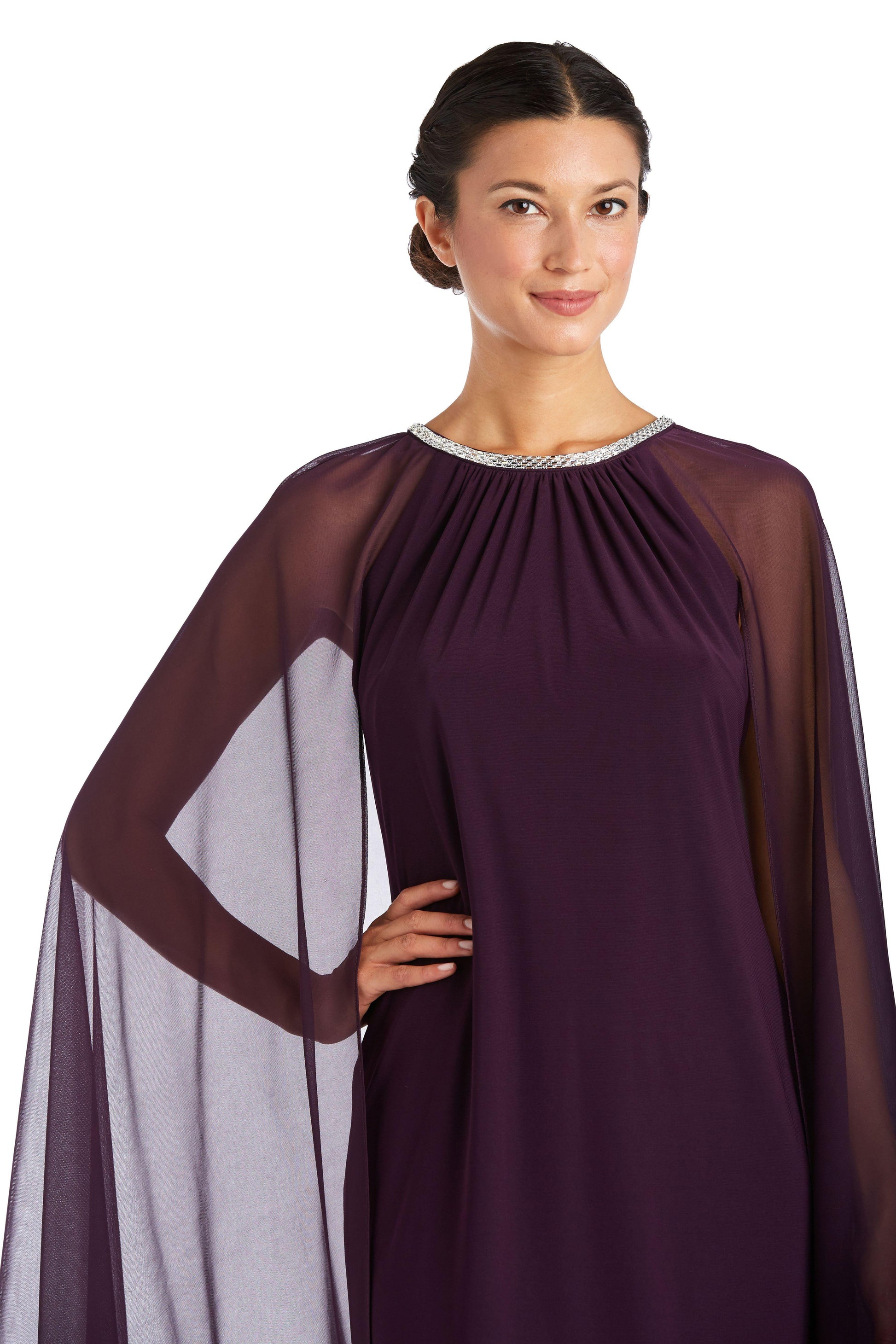 R&M Richards 2496P Short Petite Chiffon Dress