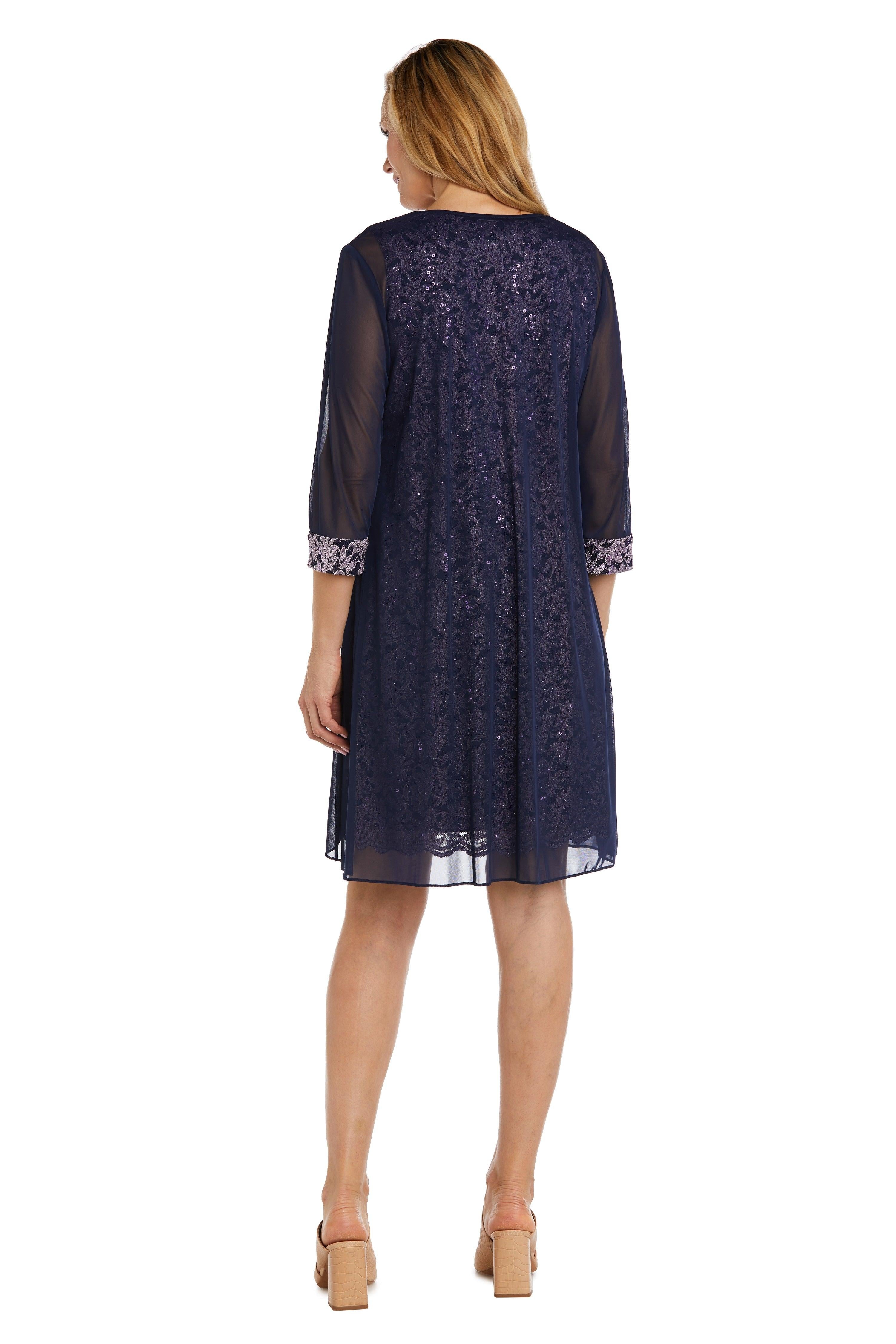 R&M Richards Short Petite Chiffon Jacket Dress 7312P - The Dress Outlet