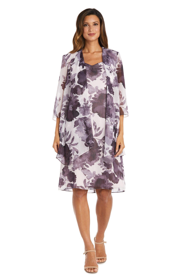 Petite Chiffon Jacket Dress Short Length R&M Richards 9388P