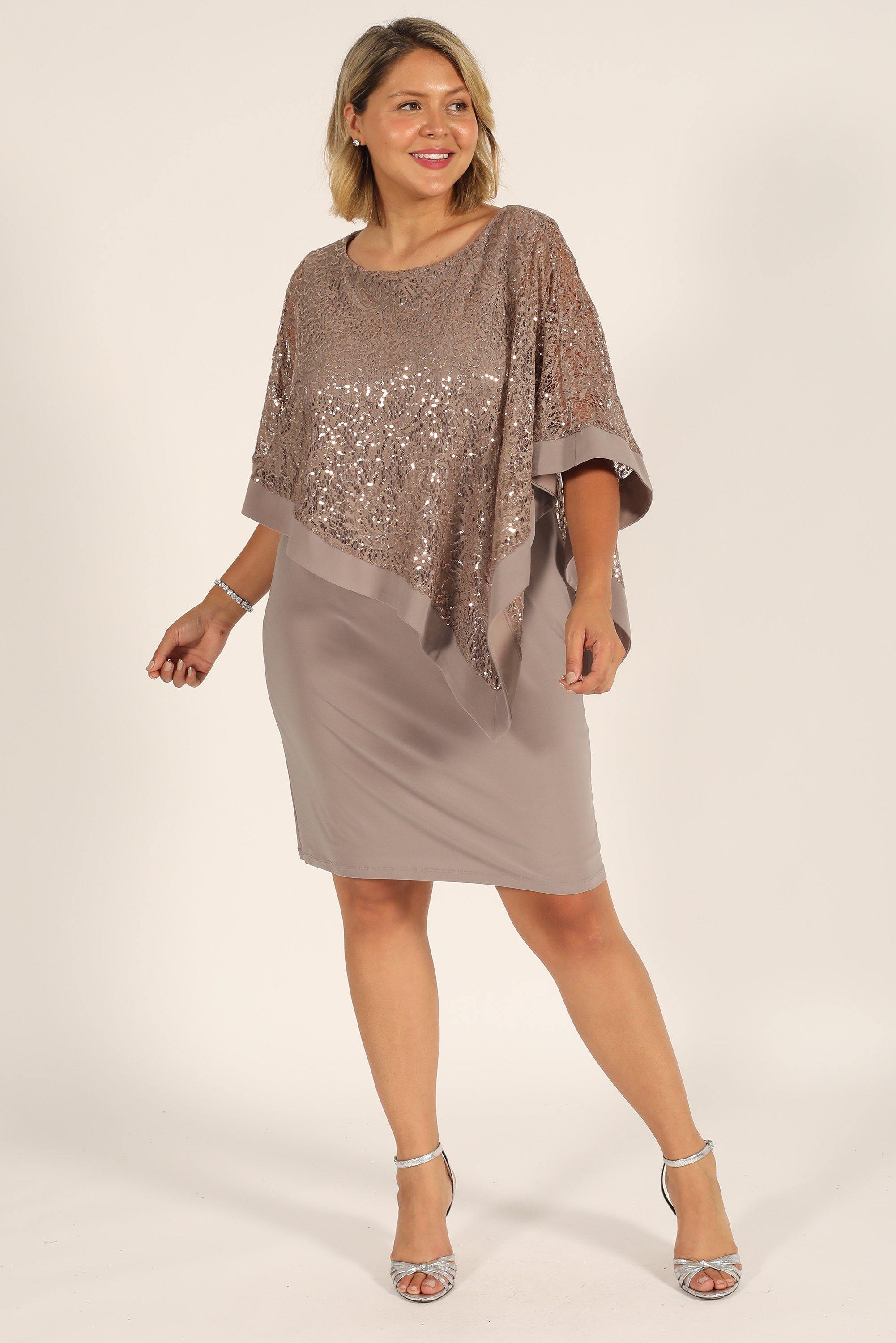 R&M Richards 8749P Short Petite Lace Poncho Dress | The Dress Outlet R&M Richards 8749P Short Petite Lace Poncho Dress | The Dress Outlet